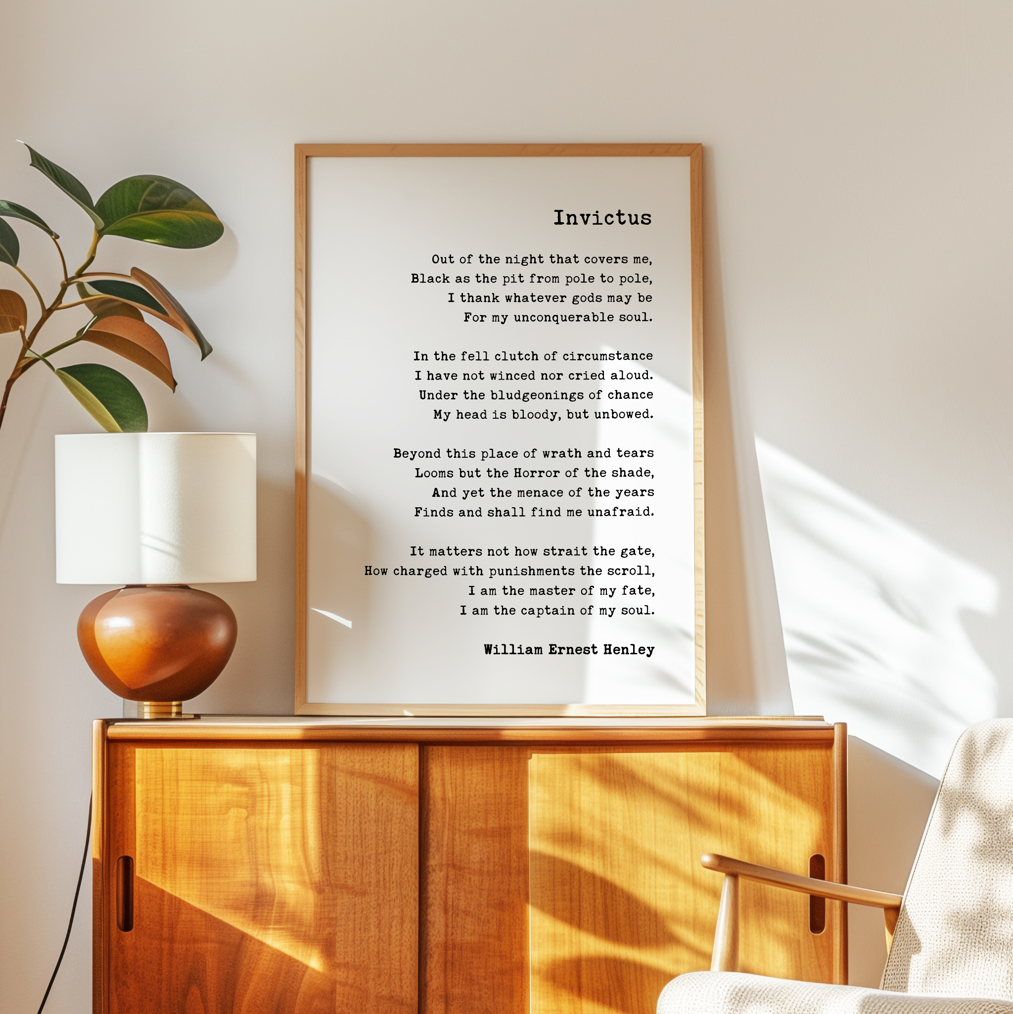 Invictus by William Henley Poem Art Print - I am the master of my fate: Literary Prints - Image 10