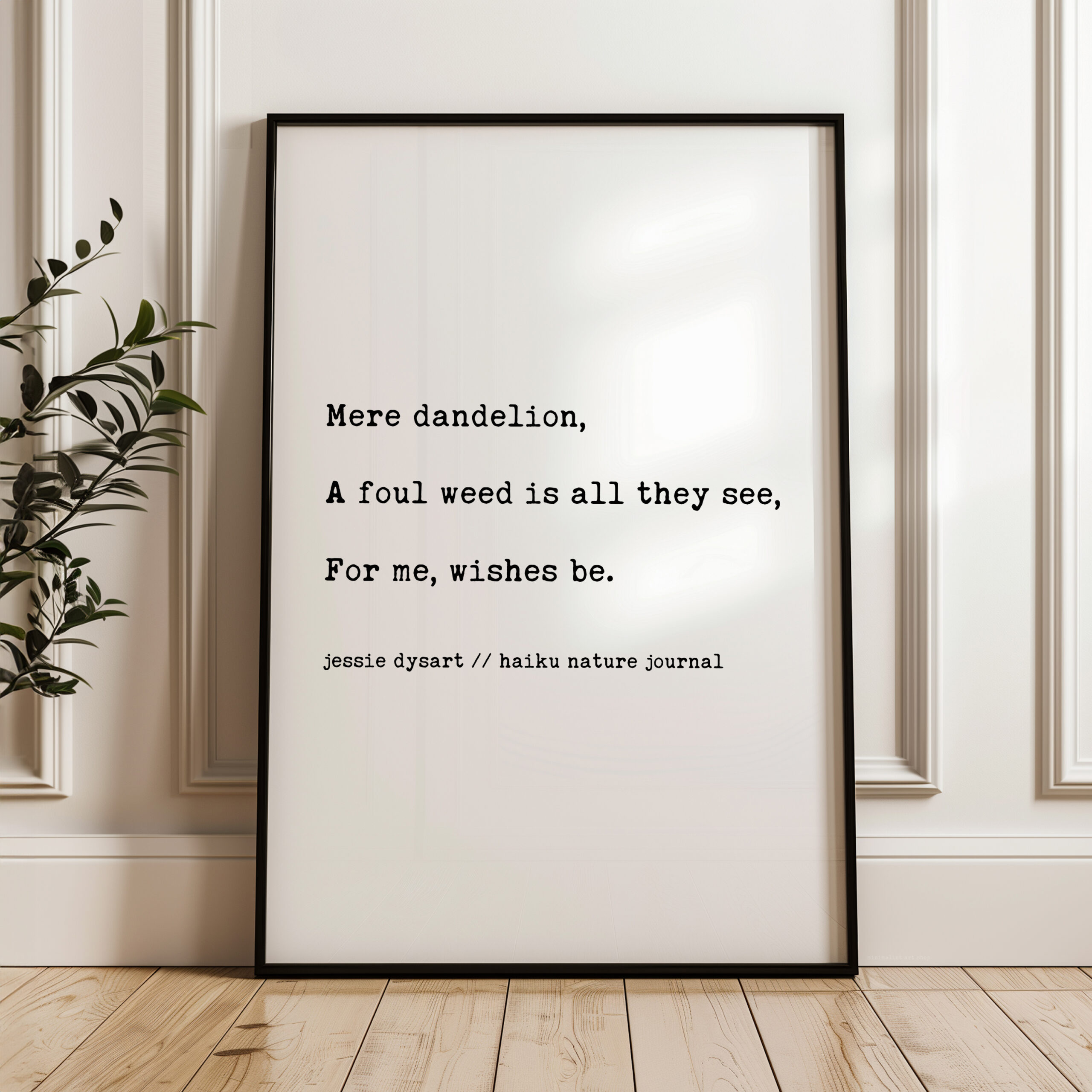 Dandelion Haiku Poem Print, Nature Typography, by Jessie Dysart , Encouragement Wall Art - Image 11