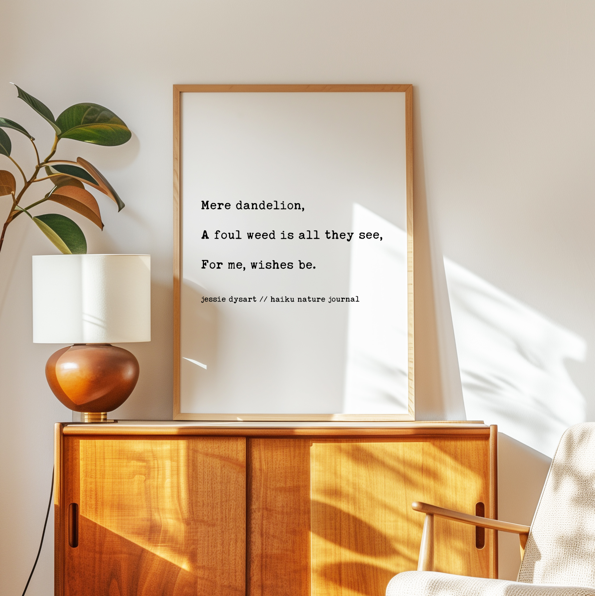 Dandelion Haiku Poem Print, Nature Typography, by Jessie Dysart , Encouragement Wall Art - Image 10