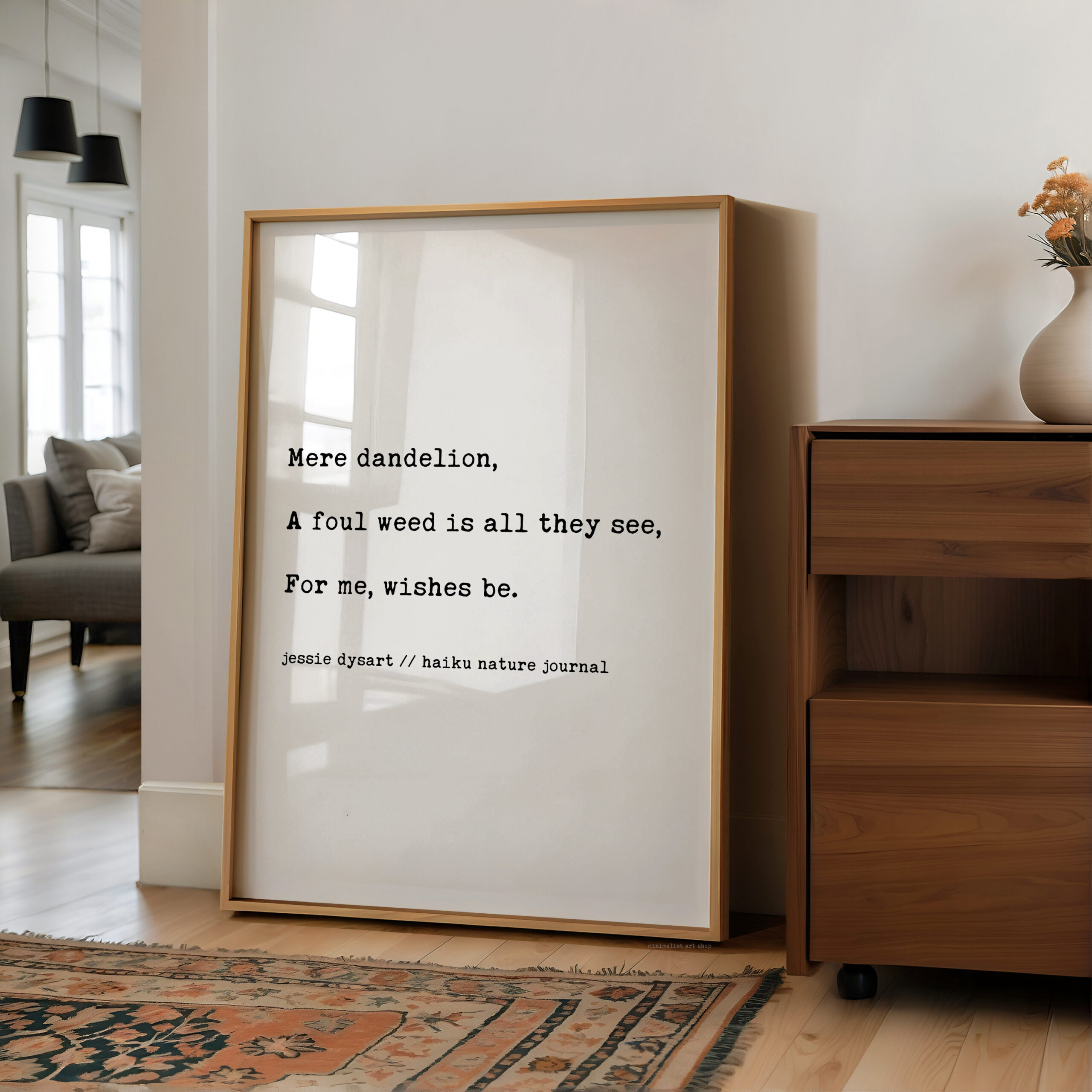 Dandelion Haiku Poem Print, Nature Typography, by Jessie Dysart , Encouragement Wall Art - Image 8