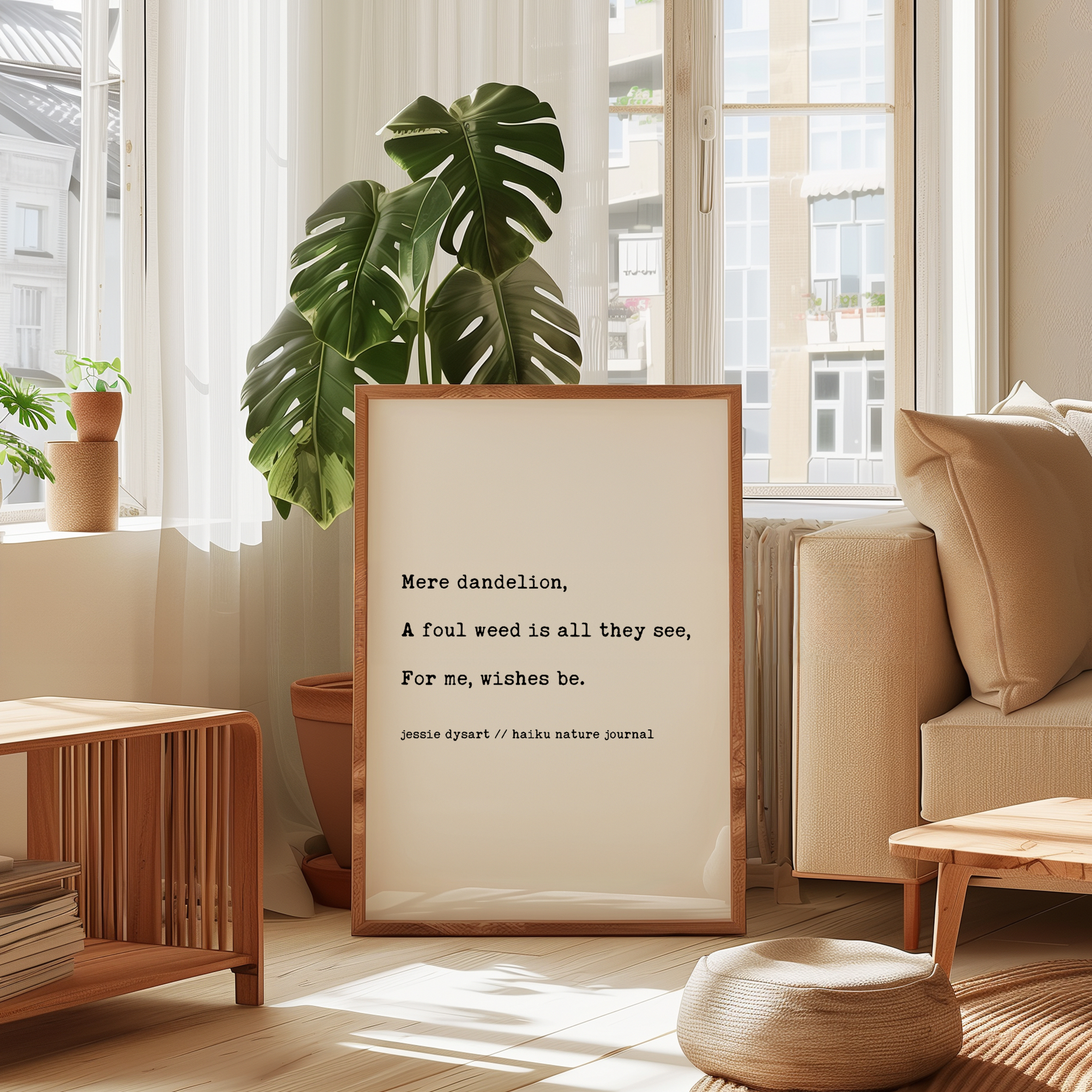 Dandelion Haiku Poem Print, Nature Typography, by Jessie Dysart , Encouragement Wall Art - Image 6