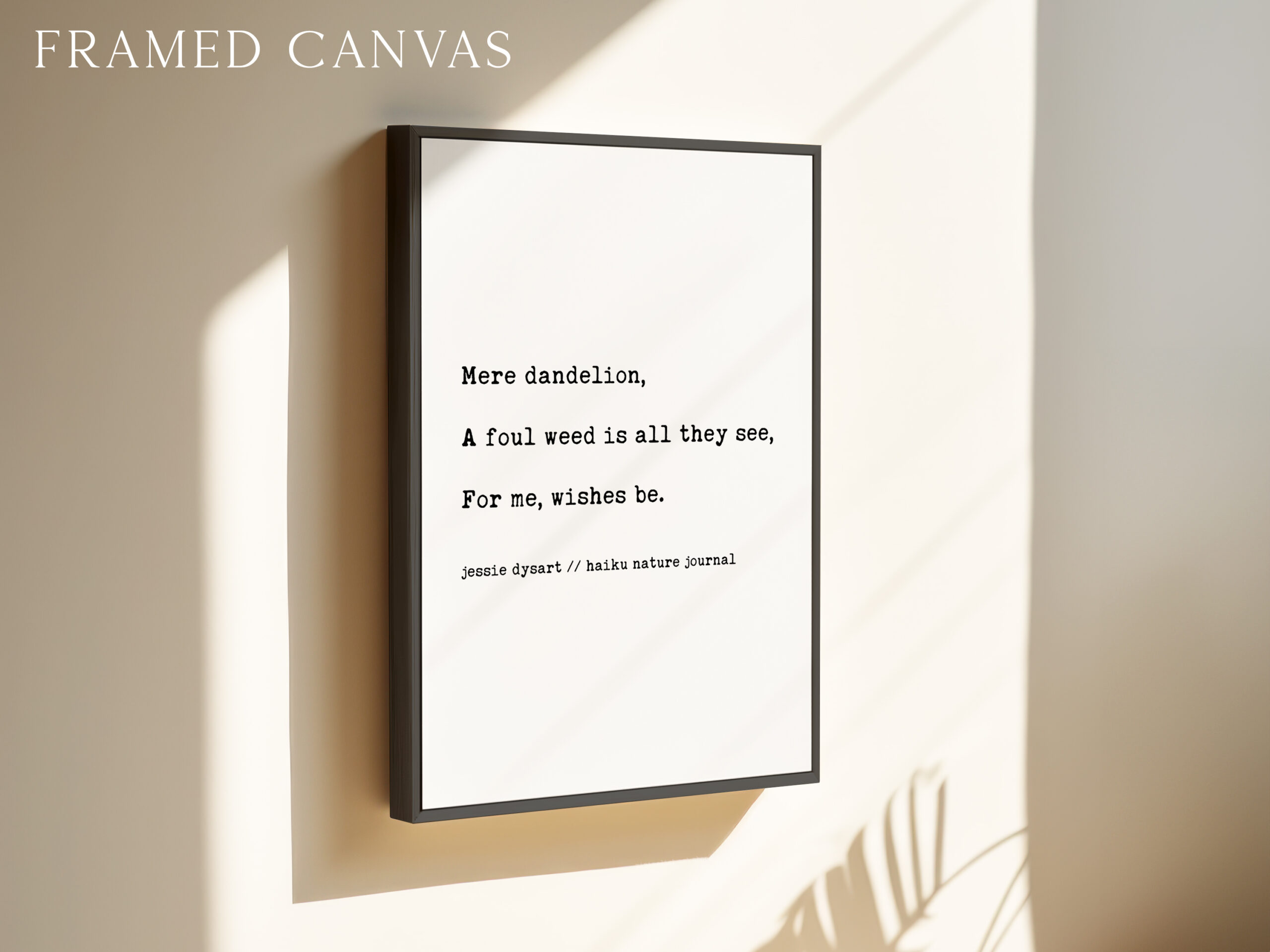 Dandelion Haiku Poem Print, Nature Typography, by Jessie Dysart , Encouragement Wall Art - Image 3