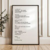 In The Rain Typography Art Print E.E. Cummings Poem • Love • Wedding • Marriage (1923)