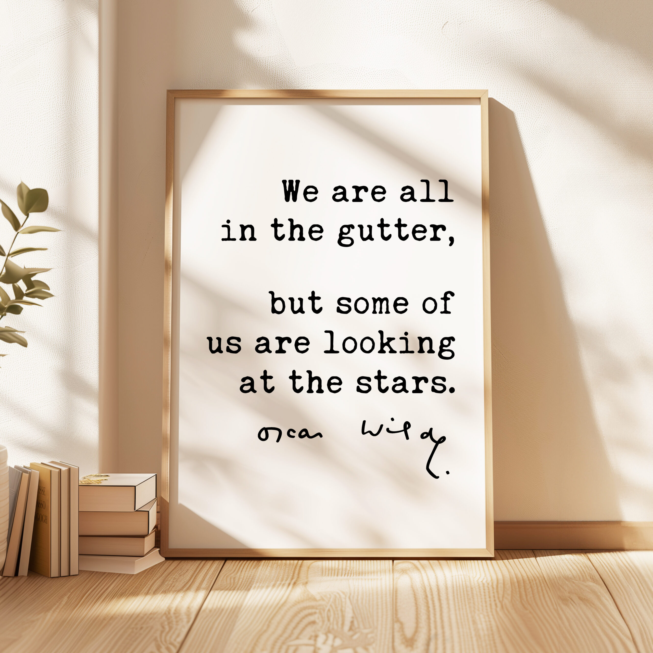 We are all in the gutter, but some of us are looking at the stars. • Oscar Wilde Quote • Lady Windermere’s Fan • Typography Art Print (1892) - Image 4