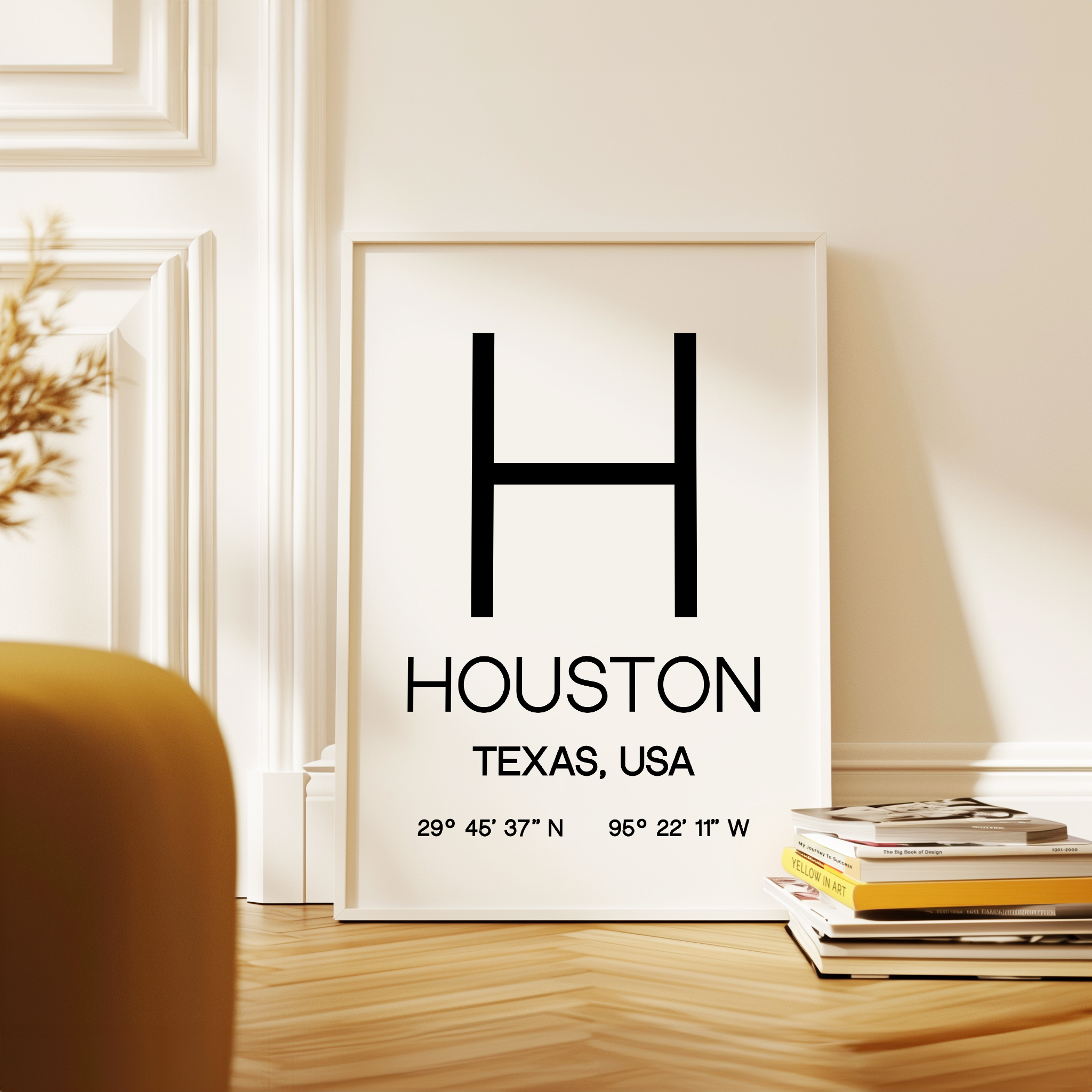 Houston Texas with GPS Coordinates Typography Art Print - Image 5
