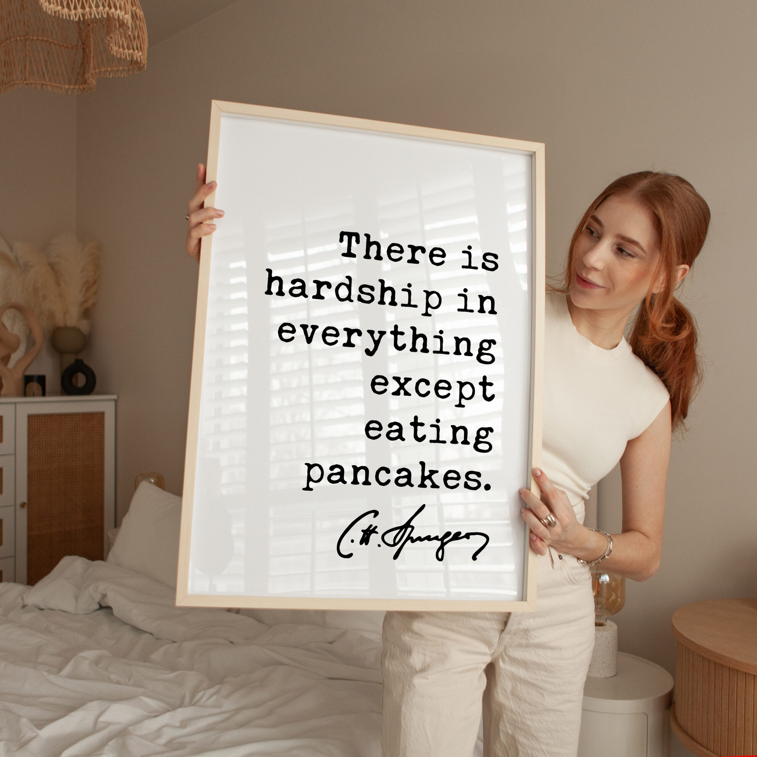 There is hardship in everything except eating pancakes. Charles Spurgeon Quote Typography Art Print - Image 3