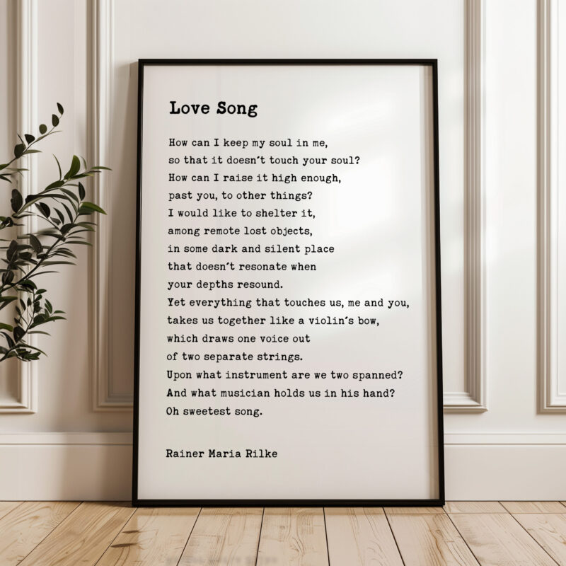Love Song Poem by Rainer Maria Rilke Typography Art Print • Wedding • Anniversary • Literature • Gift
