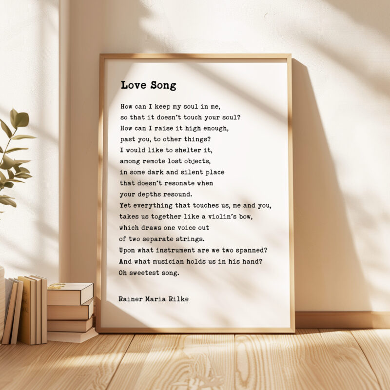 Love Song Poem by Rainer Maria Rilke Typography Art Print • Wedding • Anniversary • Literature • Gift - Image 4