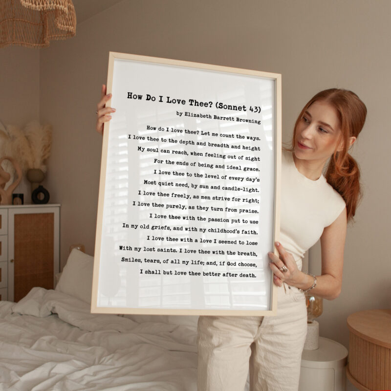 How do I love thee? Let me count the ways • Elizabeth Barrett Browning Poem • Typography Art Print • Wedding • Anniversary - Image 3