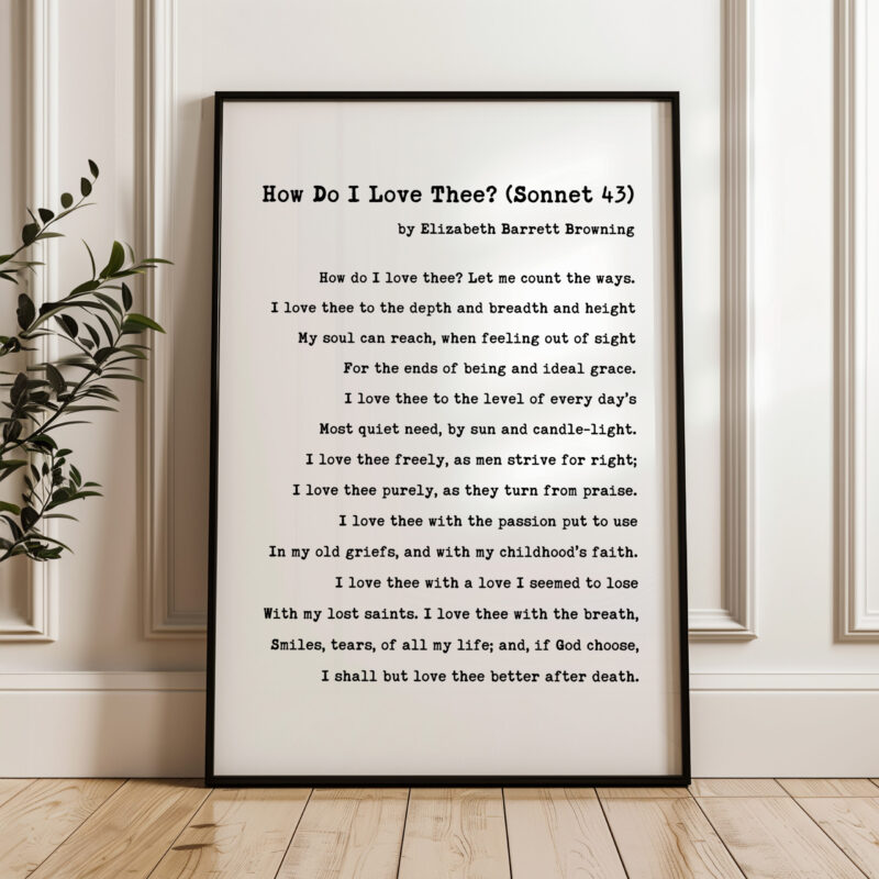 How do I love thee? Let me count the ways • Elizabeth Barrett Browning Poem • Typography Art Print • Wedding • Anniversary - Image 4