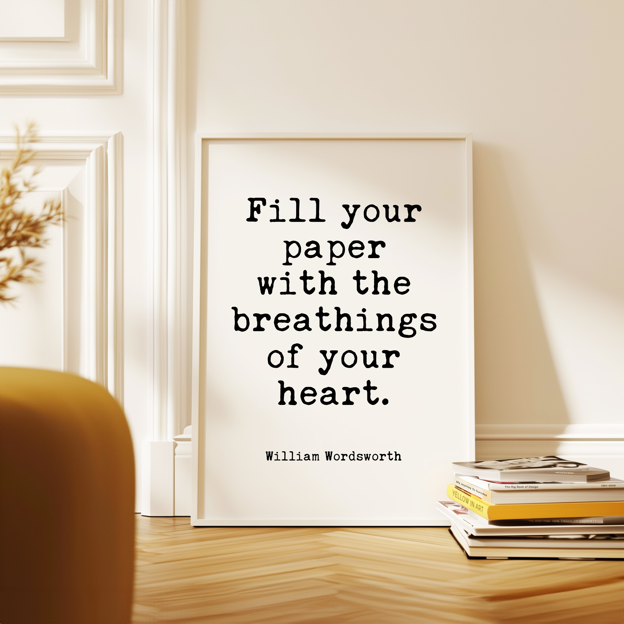 Fill Your Paper with the Breathings of Your Heart • William Wordsworth Quote • Typography Art Print • Literature • Lit - Image 3