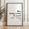 Who, Being Loved, Is Poor? Typography Print – Oscar Wilde Literary Quote Wall Art – Wedding & Anniversary Gift