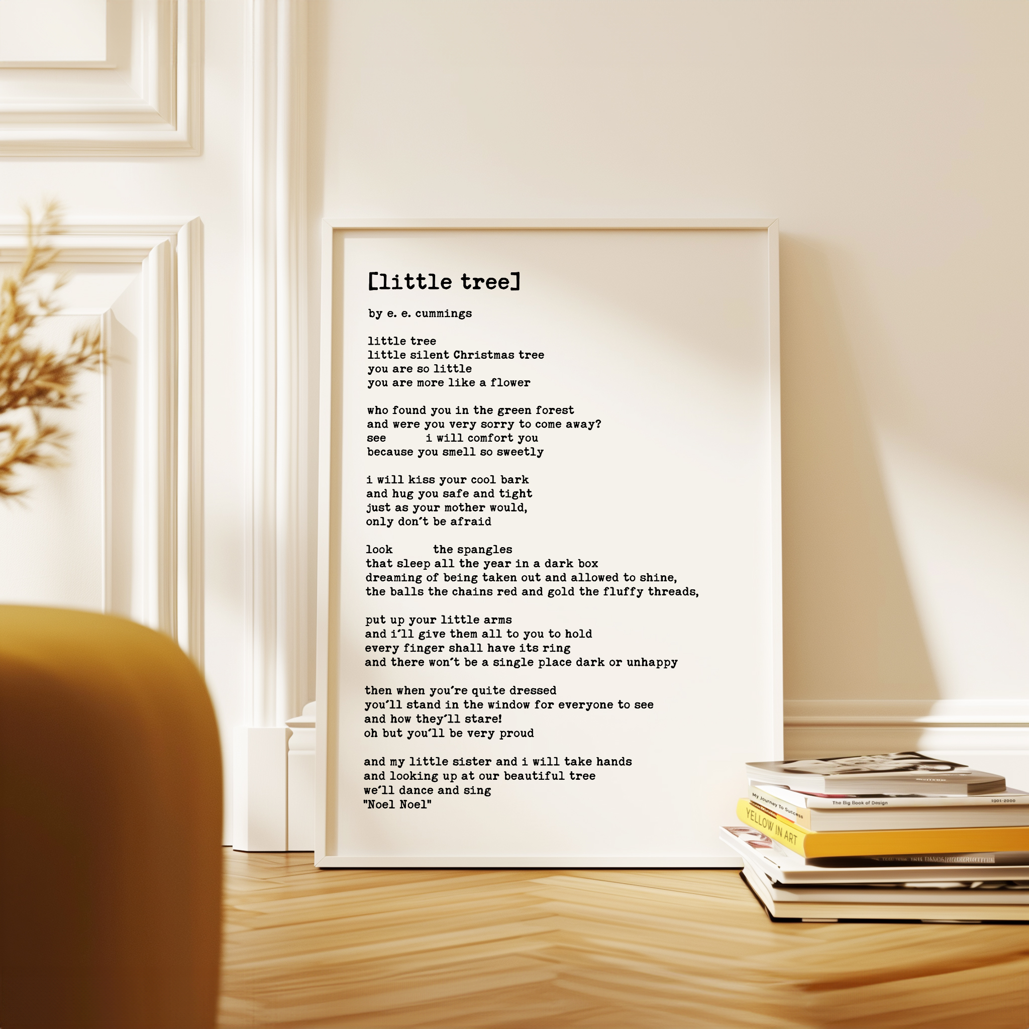 little tree by E.E. Cummings Poem Typography Art Print - Image 4