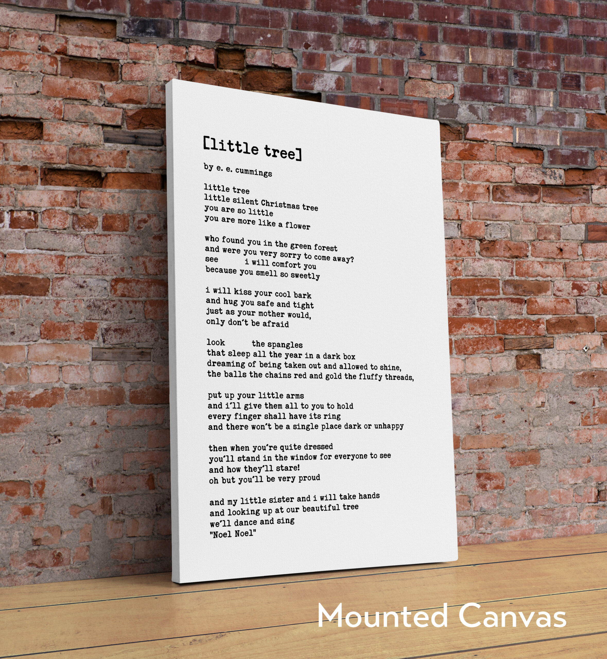 little tree by E.E. Cummings Poem Typography Art Print - Image 2