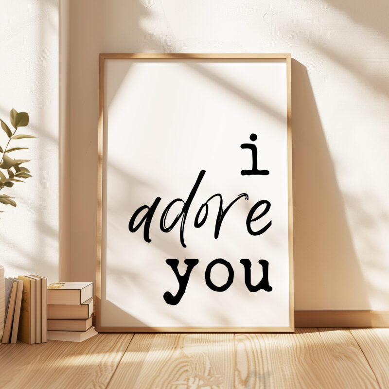 I Adore You Typography Print - Image 4
