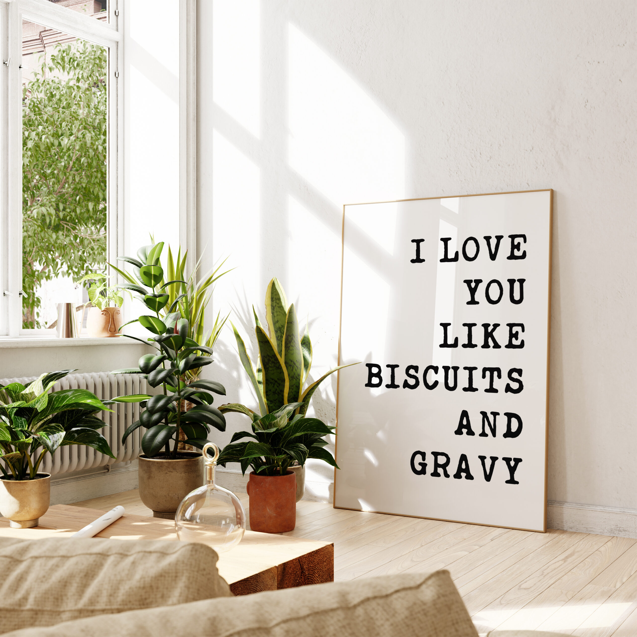 I Love You Like Biscuits and Gravy Typography Art Print - Image 3