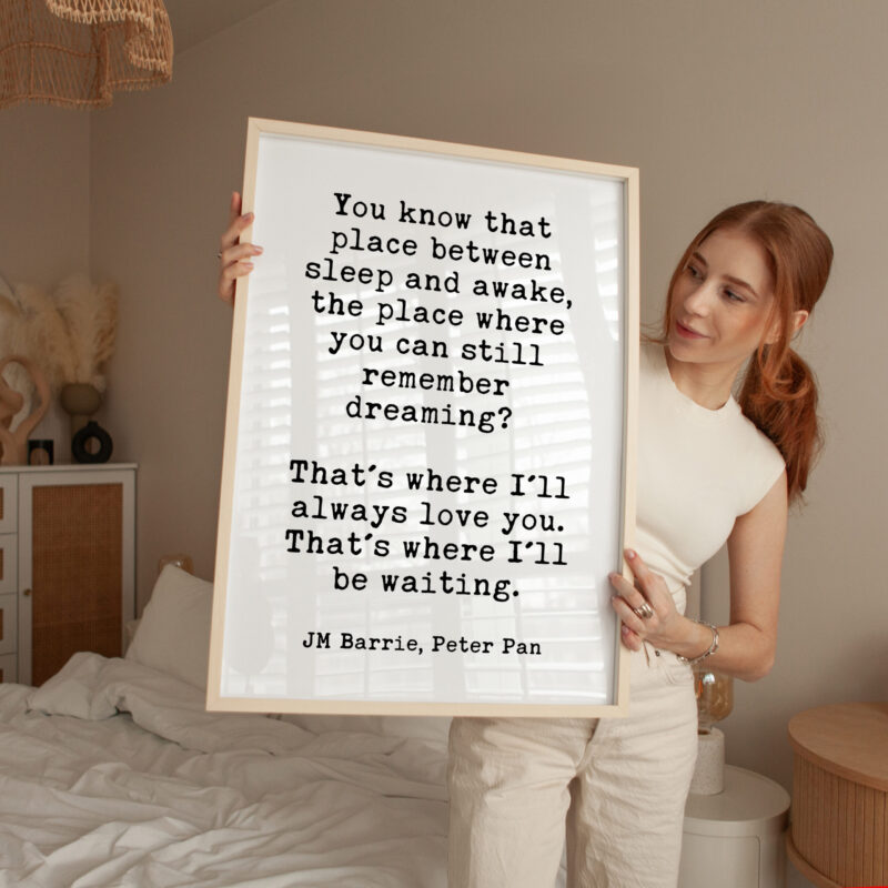 You know that place between sleep and awake, that place where you still remember dreaming? • JM Barrie • Peter Pan • Typography Art Print - Image 4