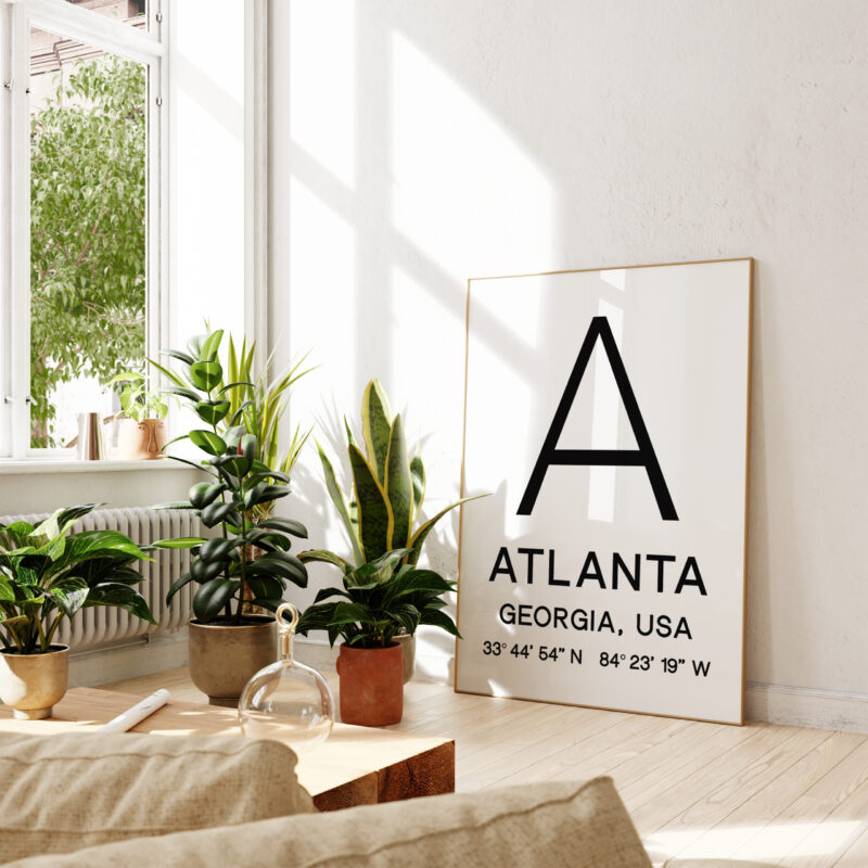 Atlanta Georgia with GPS Coordinates Typography Art Print - Image 5