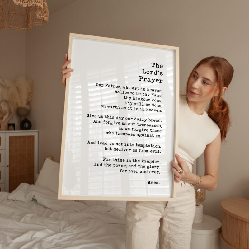 The Lord's Prayer Typography Art Print • Our Father, Who Art In Heaven, Hallowed Be Thy Name - Image 3