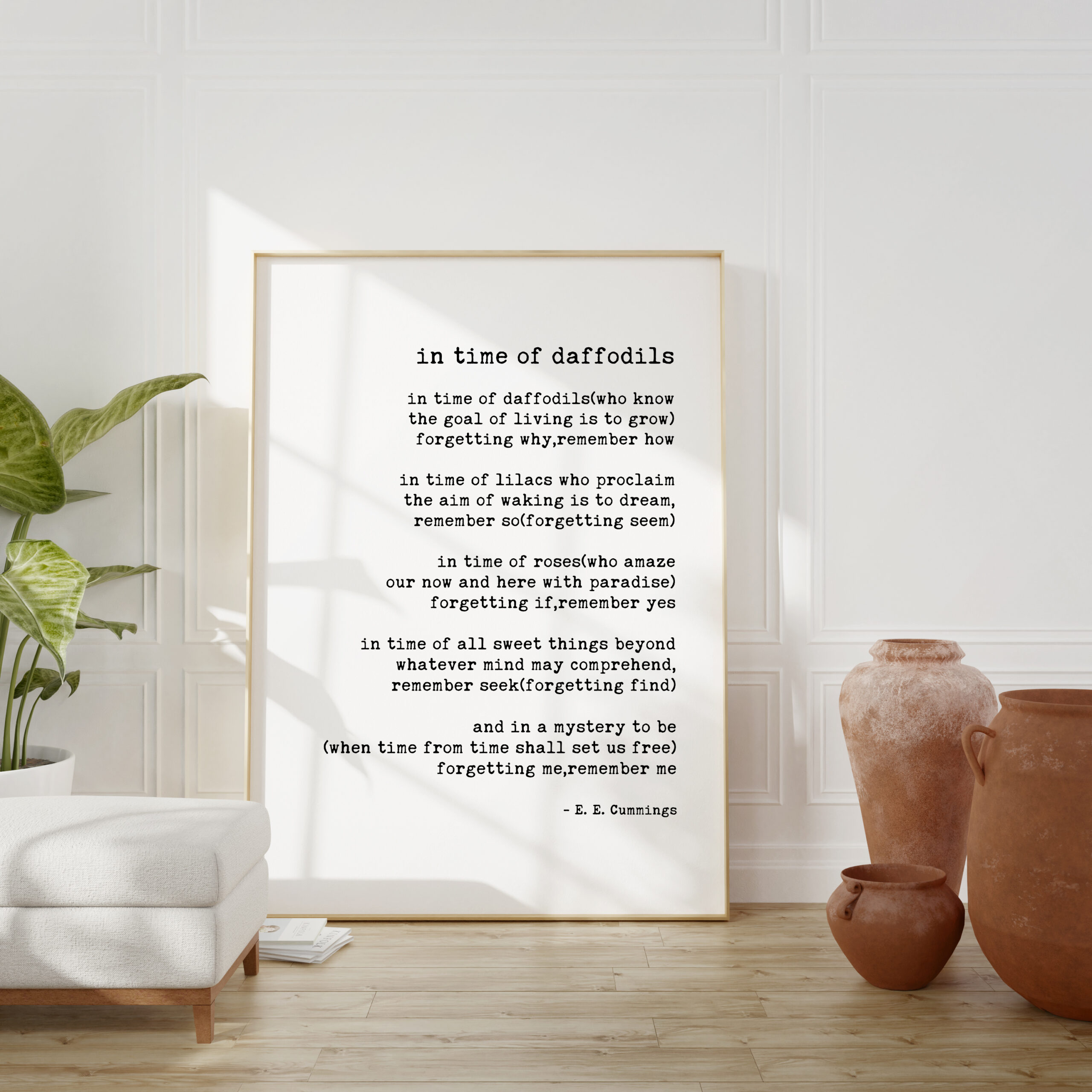 in time of daffodils ― E.E. Cummings Typography Art Print - Image 3