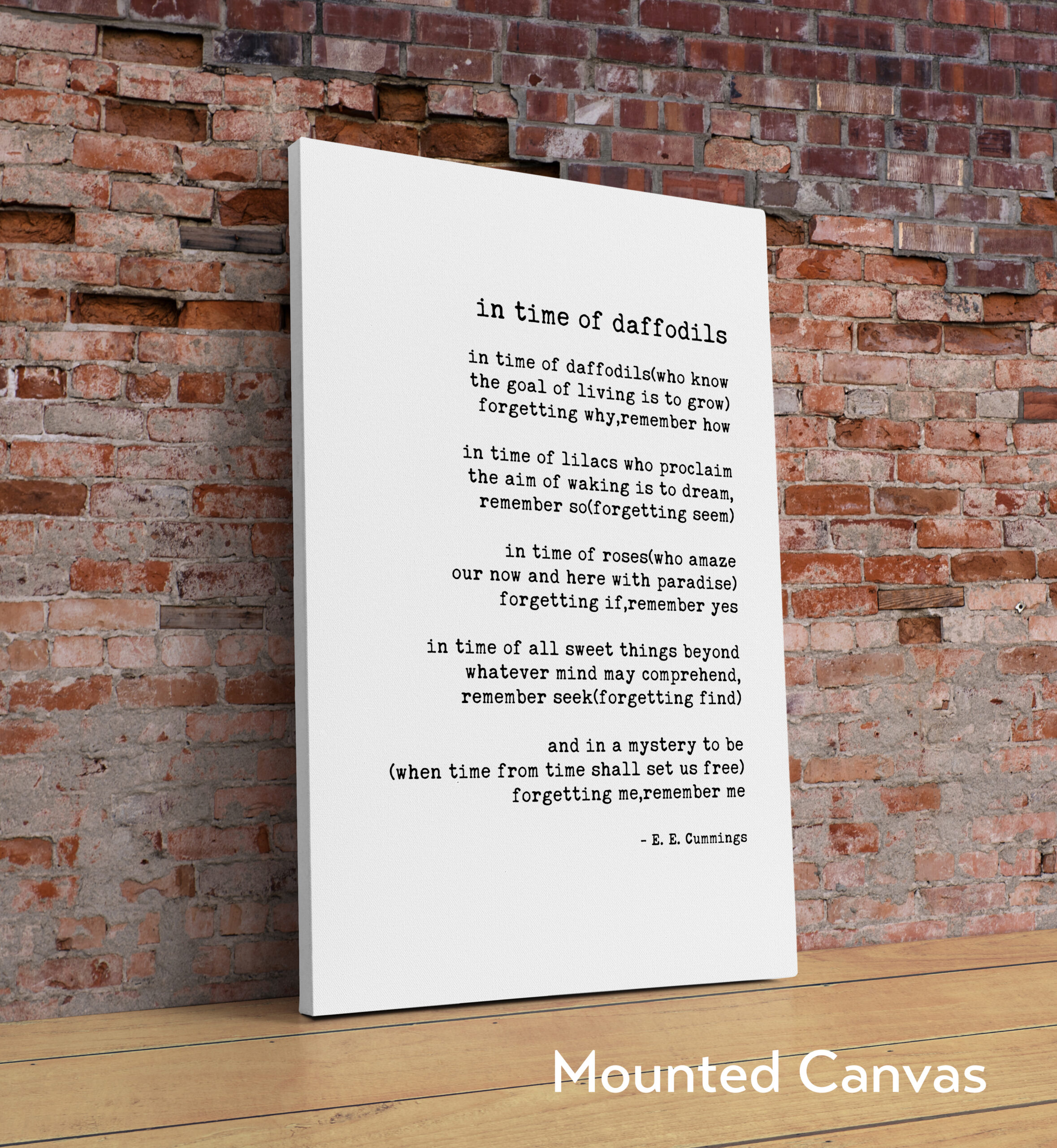 in time of daffodils ― E.E. Cummings Typography Art Print - Image 2