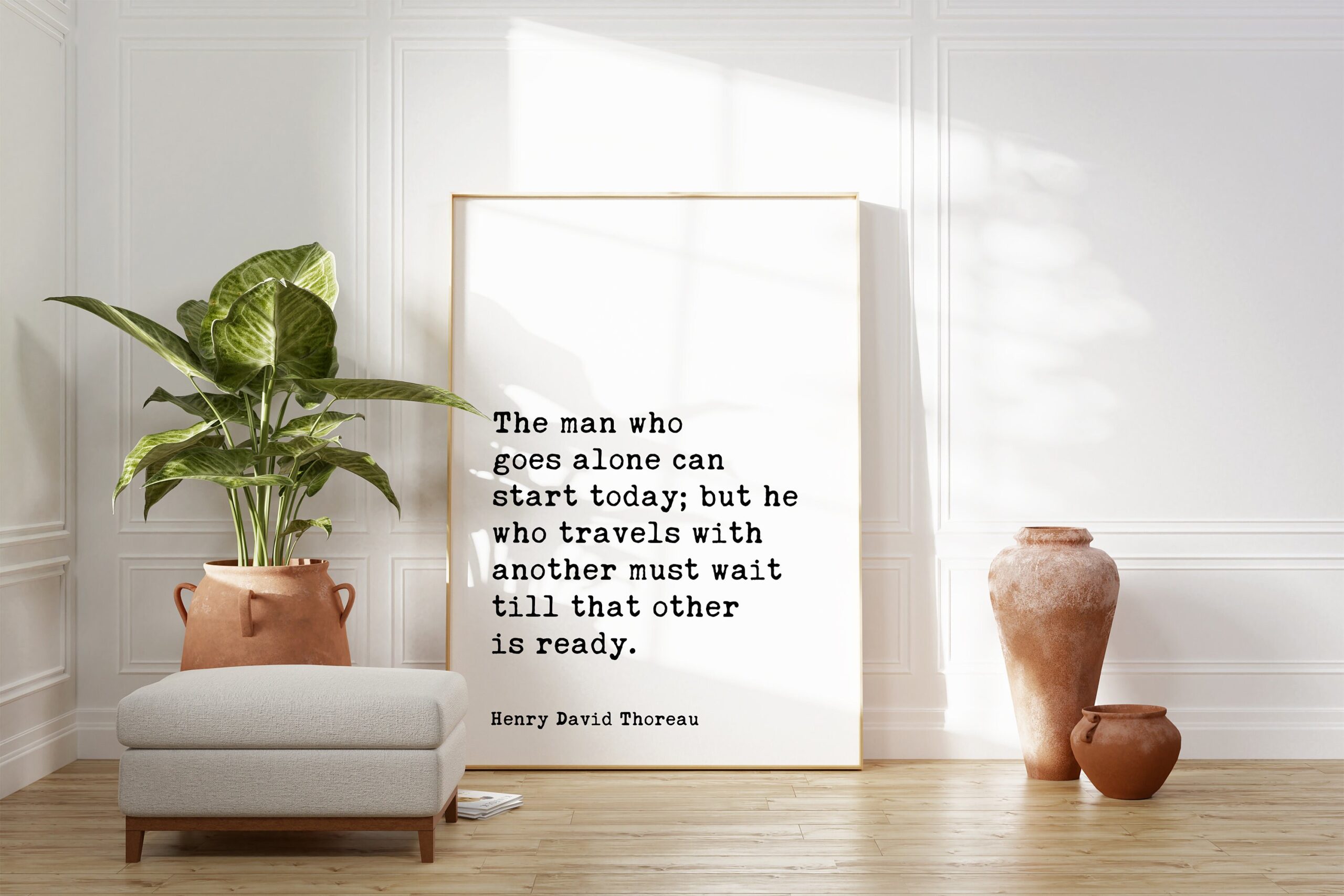 Henry David Thoreau Quote - The man who goes alone can start today Typography Art Print - Travel - Explore - Solo Traveler - Gift Idea - Image 3