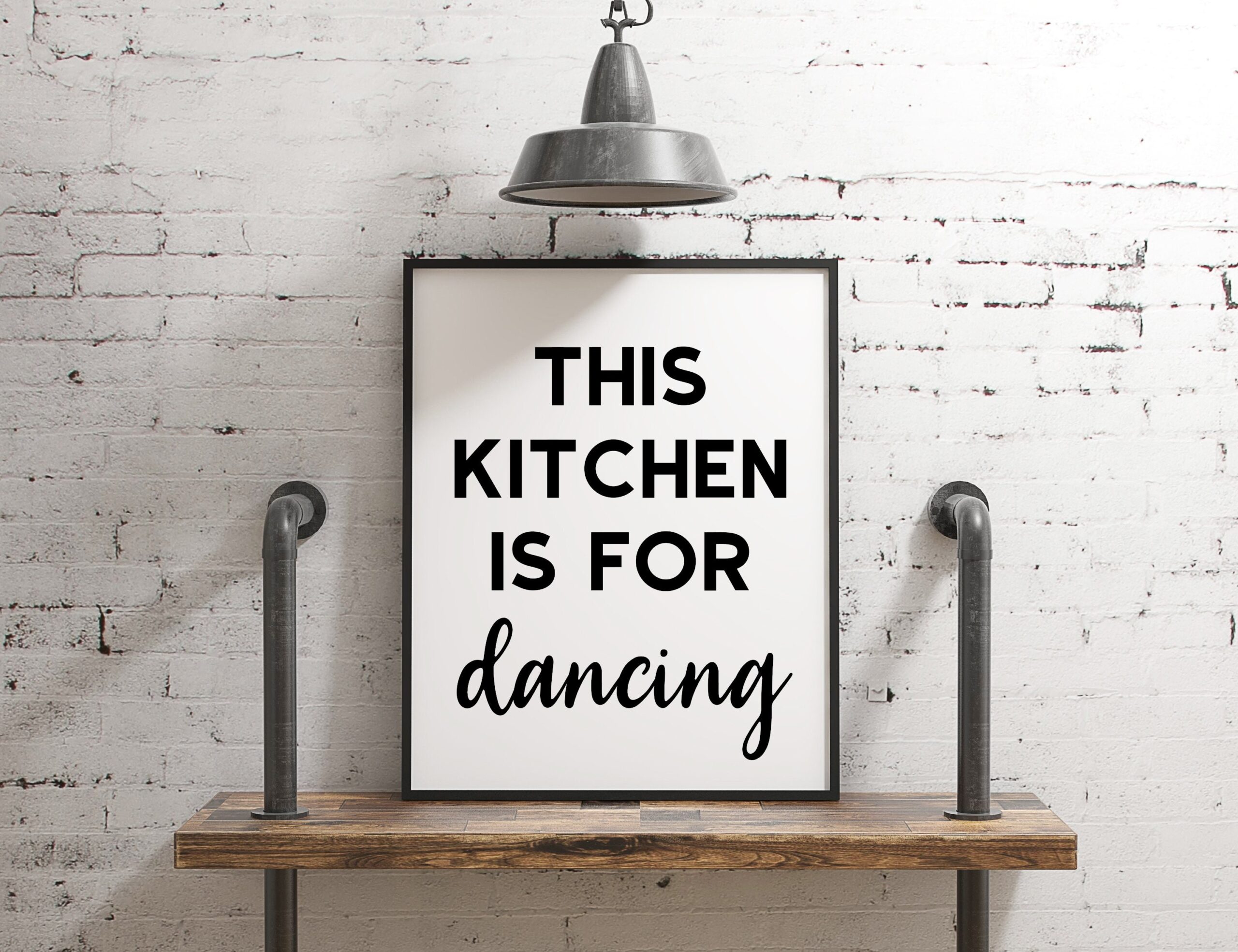 This Kitchen is for Dancing Minimalist Art Print - Kitchen Wall Art - Minimalist Typography Wall Decor - Kitchen Print Art - Image 2