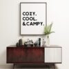Cozy, Cool, and Campy Minimalist Art Print - Minimalist Print Design - Bedroom Wall Art - Cabin Wall Art - Farmhouse - Wall Decor Cozy, Cool, and Campy Minimalist Art Print - Minimalist Print Design - Bedroom Wall Art - Cabin Wall Art - Farmhouse - Wall Decor