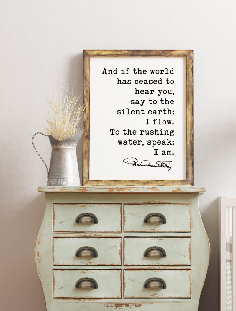 Let This Darkness Be a Bell Tower. - Rainer Maria Rilke Quote Typography Print -  Sonnets to Orpheus, And if the world has ceased hear you. - Image 2