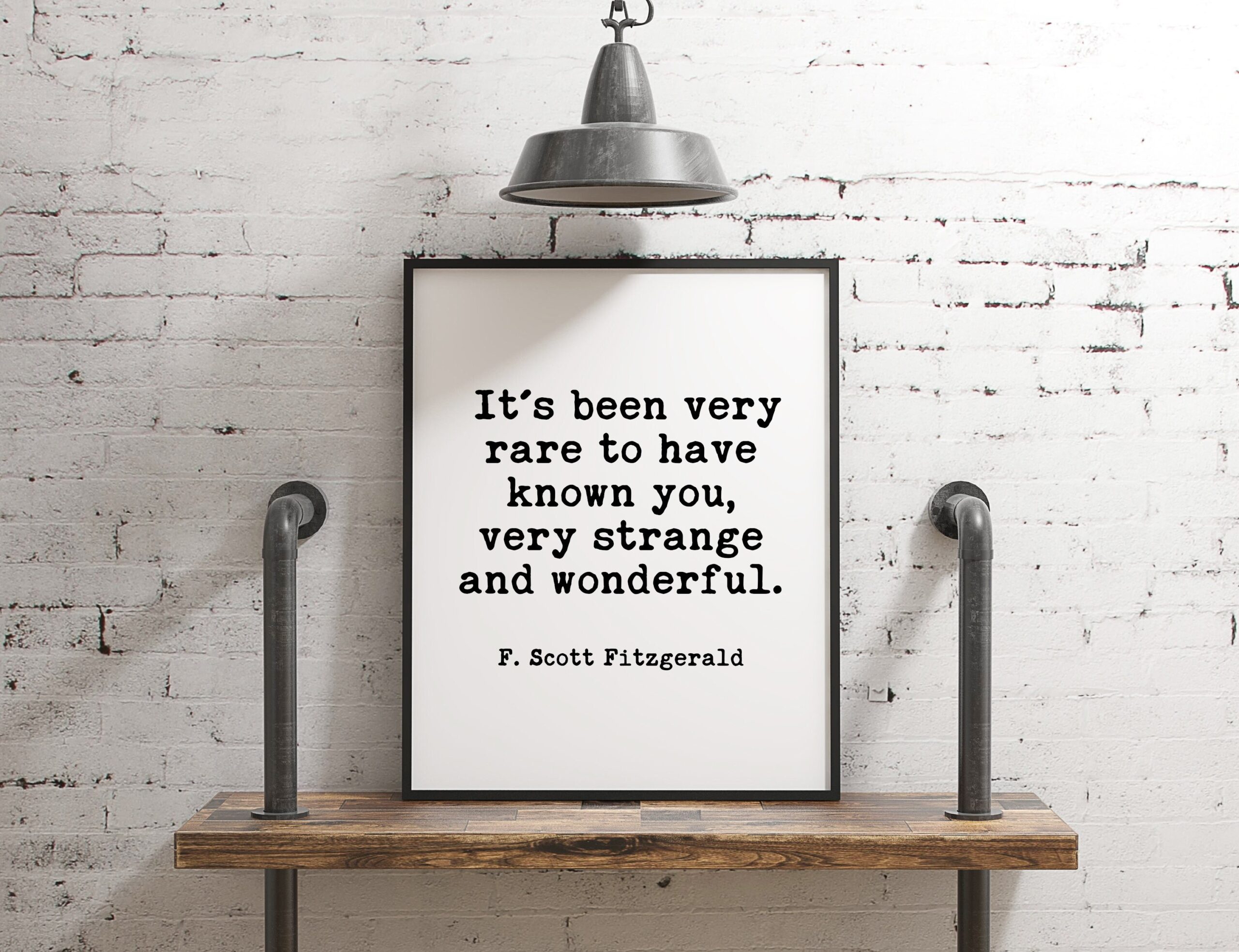 It's Been Very Rare To Have Known You, Very Strange and Wonderful - F. Scott Fitzgerald Typography Print - Wall Decor - Minimalist Decor - Image 2