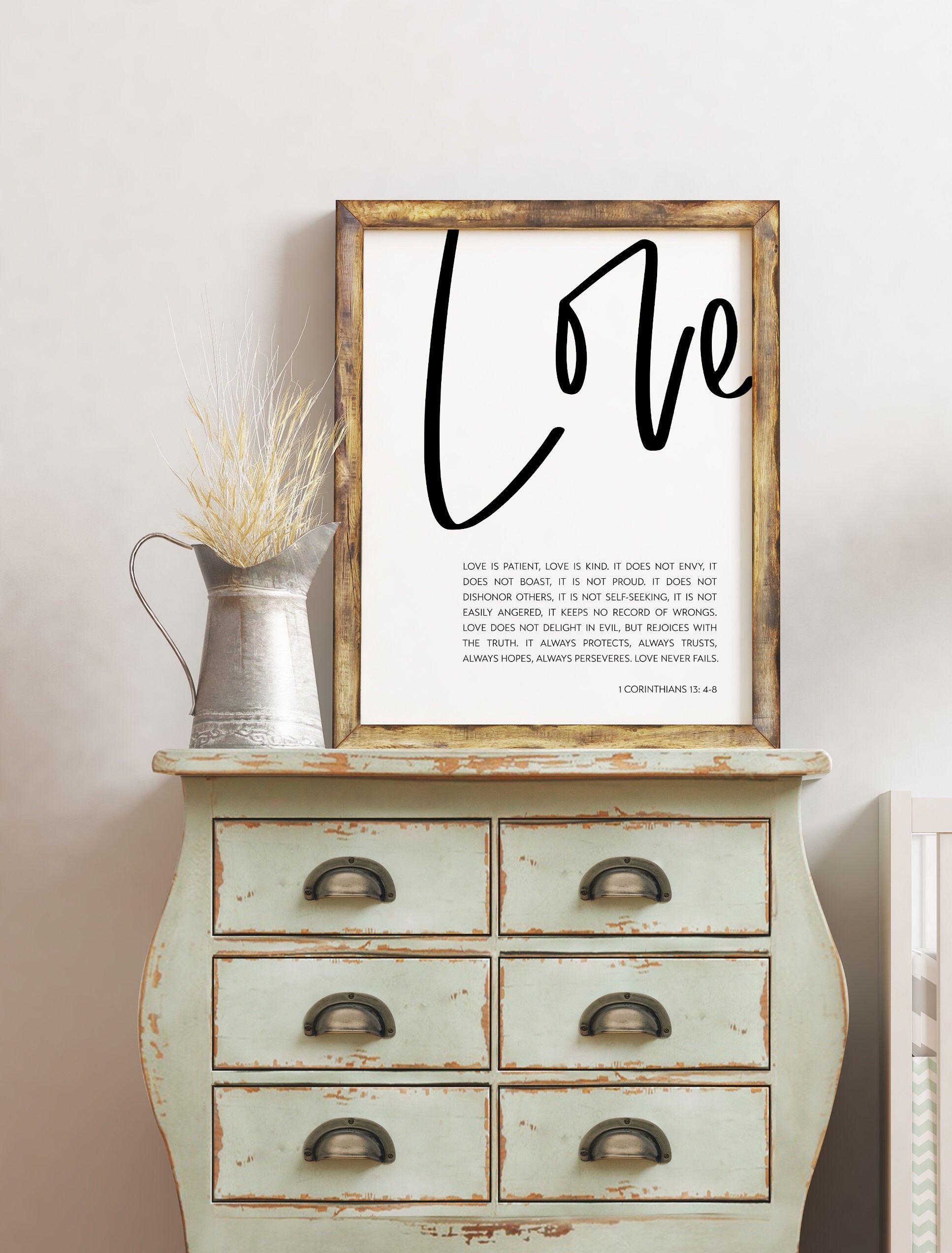 Love is Patient, Love is Kind. 1 Corinthians 13:4-8 Art Print (k) - Religious Scripture - Wedding Gift Quote - Bible Verse Art - Image 3