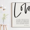 Love is Patient, Love is Kind. 1 Corinthians 13:4-8 Art Print (k) - Religious Scripture - Wedding Gift Quote - Bible Verse Art