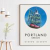 Portland Oregon Print with White Stag Sign and GPS Coordinates - Portland Oregon Wall Art - Portland Oregon Sign - Portland Art Print Portland Oregon Print with White Stag Sign and GPS Coordinates - Portland Oregon Wall Art - Portland Oregon Sign - Portland Art Print