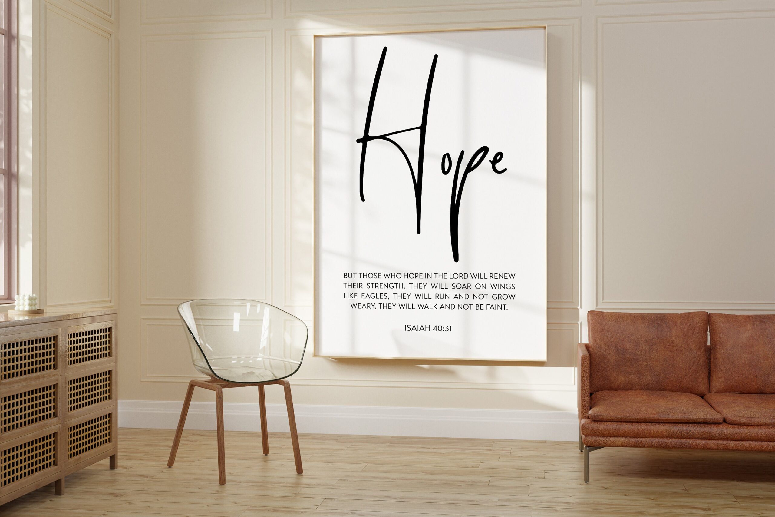 Isaiah 40:31 - But those who hope in the Lord will renew their strength... Typography Art Print - Hope - Bible Verse - Uplifting - Inspire - Image 3