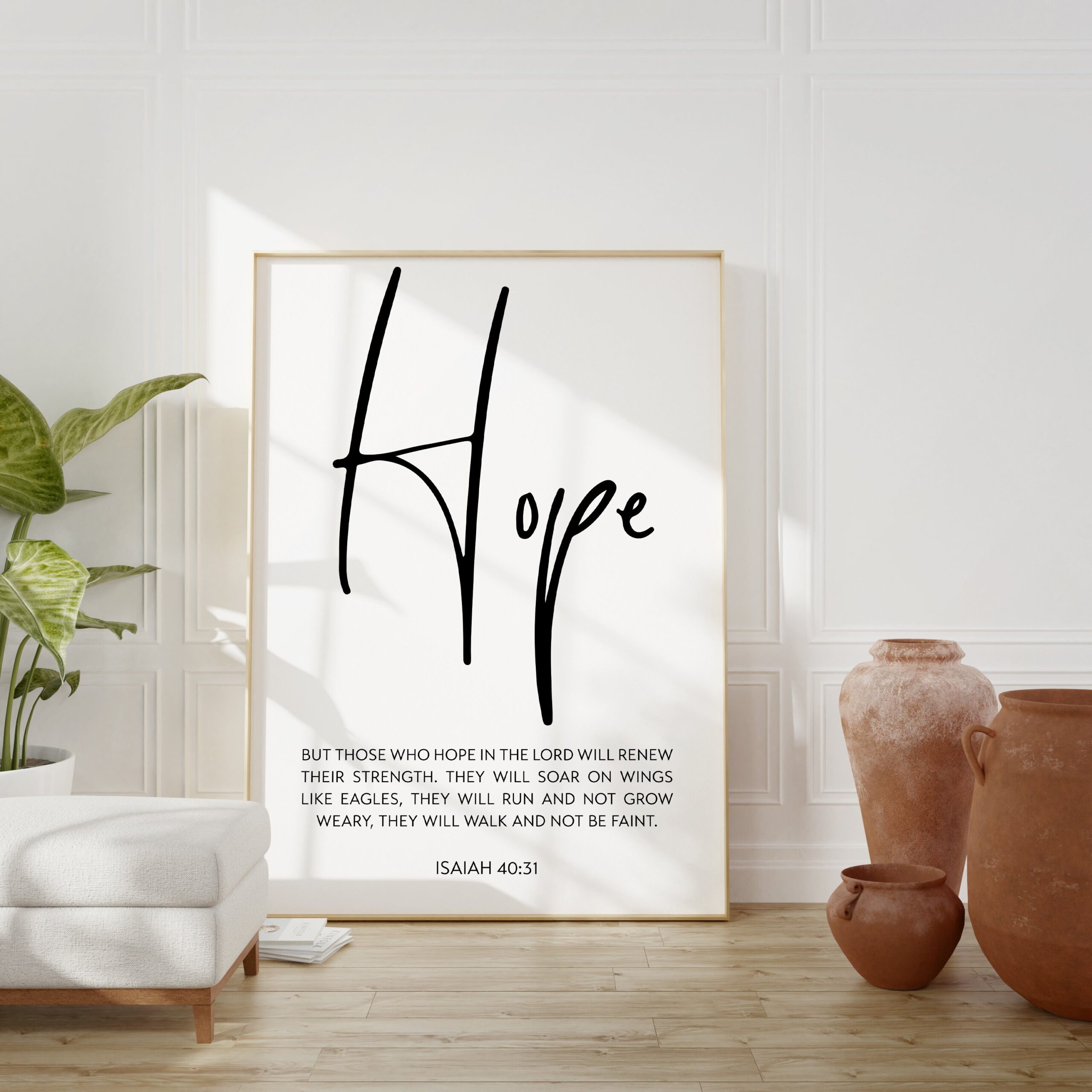 Isaiah 40:31 - But those who hope in the Lord will renew their strength... Typography Art Print - Hope - Bible Verse - Uplifting - Inspire
