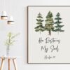 Psalm 23 He Restores My Soul Typography Art Print - Christian - Scripture - Bible Verse - Watercolor Trees - Inspirational Psalm 23 He Restores My Soul Typography Art Print - Christian - Scripture - Bible Verse - Watercolor Trees - Inspirational
