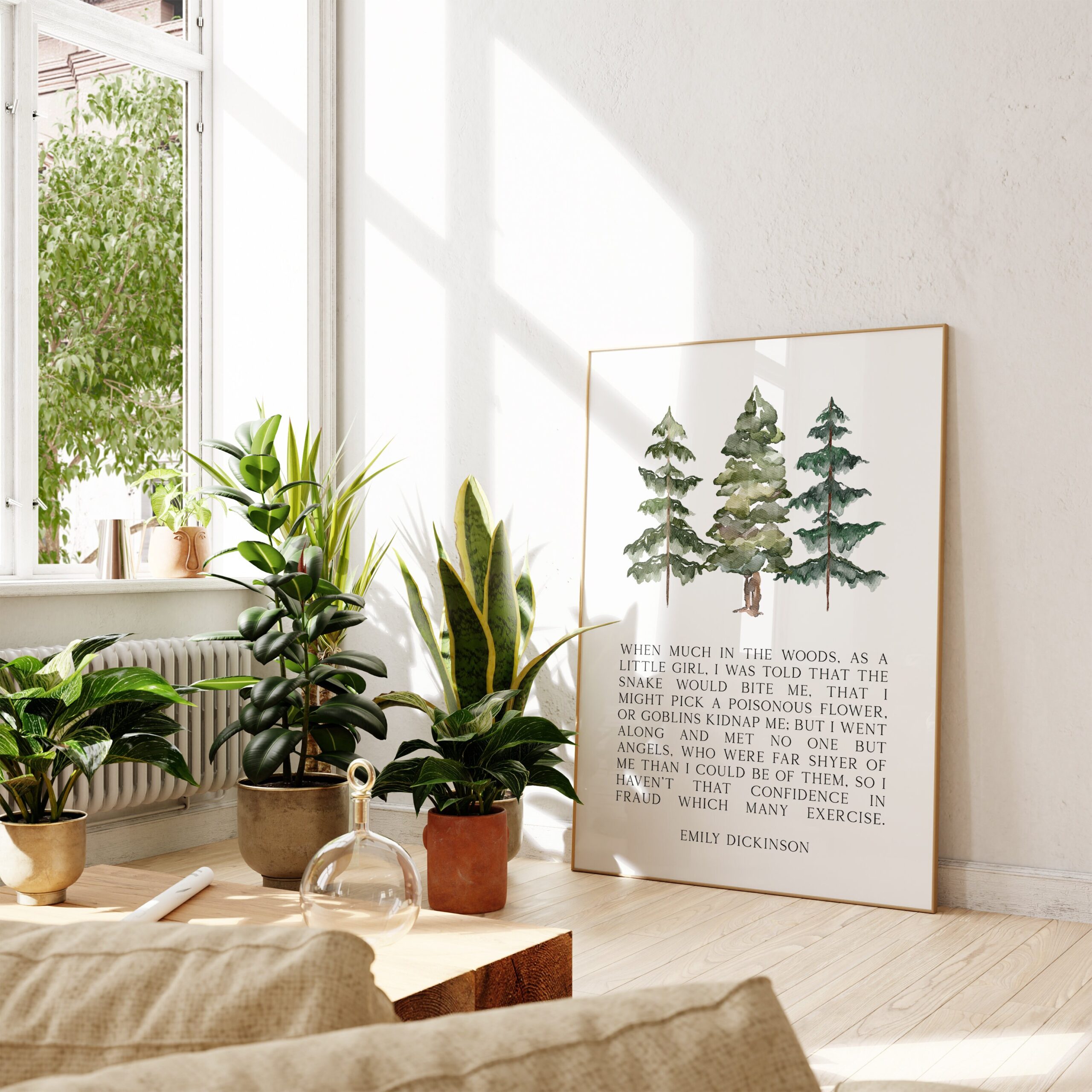 Emily Dickinson Quote - When much in the woods, as a little girl... Typography Art Print - Encouragement - Inspirational - Hiker - Image 3