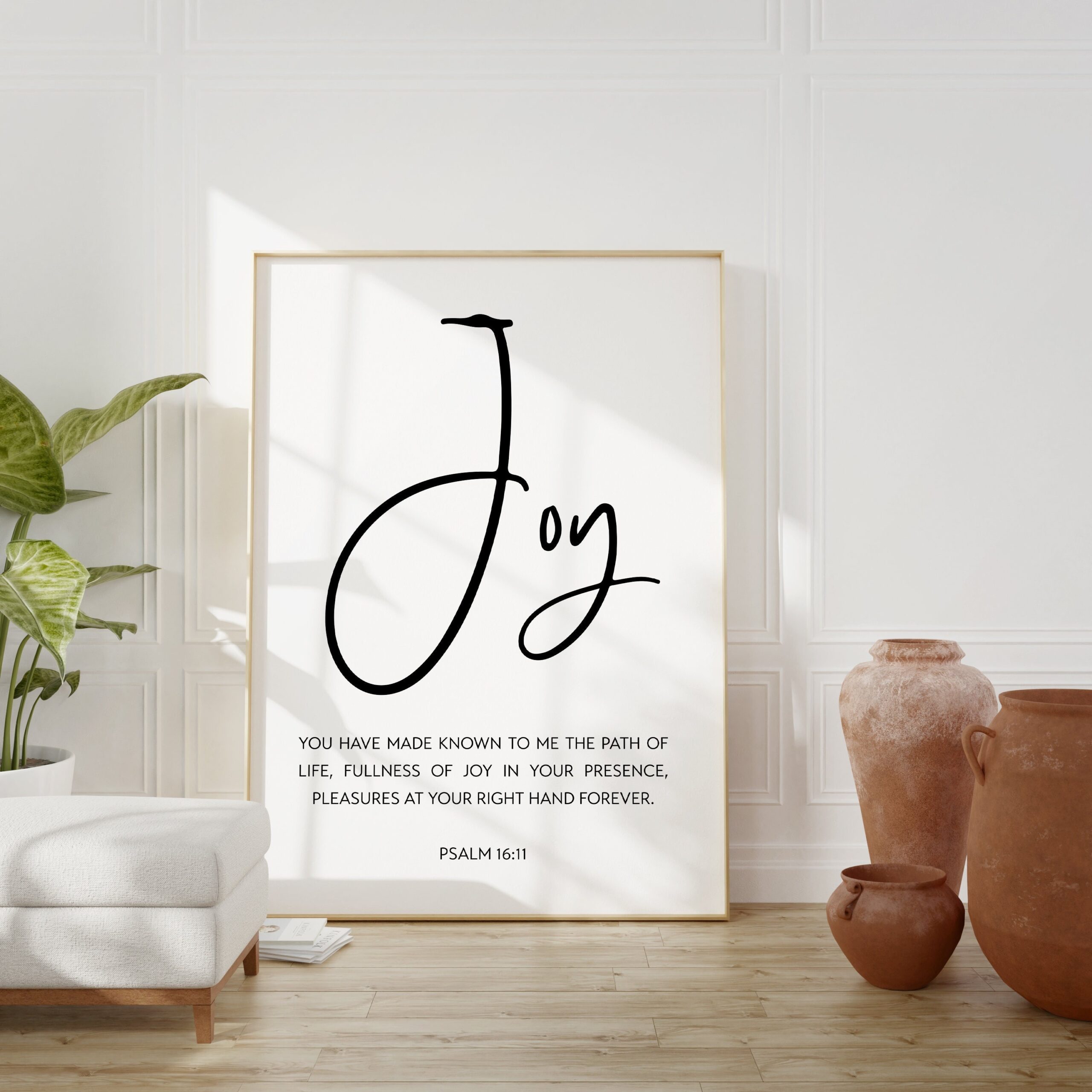 Psalm 16:11 Fullness Of Joy In Your Presence Art Print - Religious Scripture - Bible Verse Art - Modern Wall Art