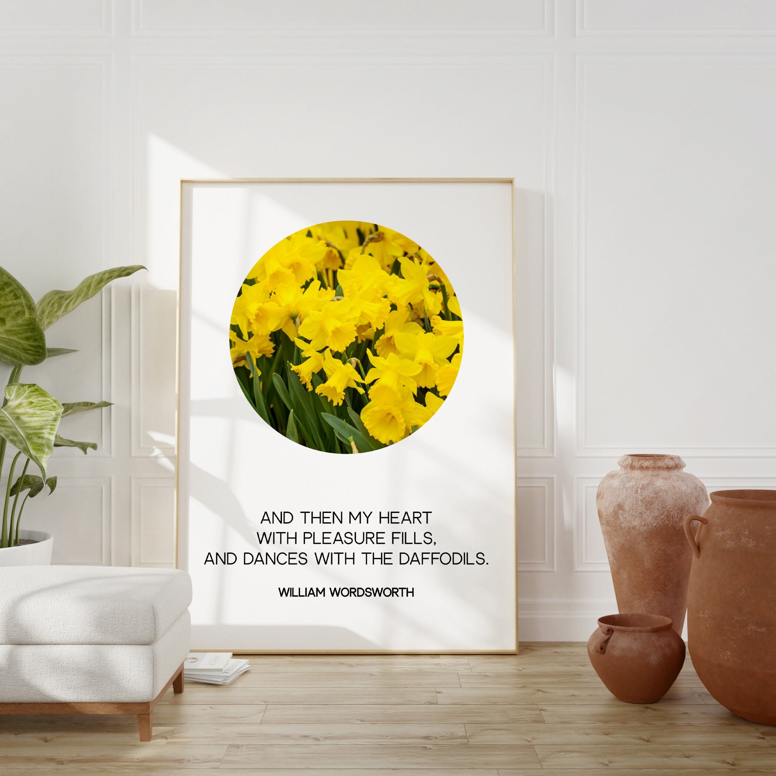 William Wordsworth Daffodils Poem - I Wandered Lonely as a Cloud Art Print - Daffodils Photo - Inspirational Poem - Poetry Wall Art Print