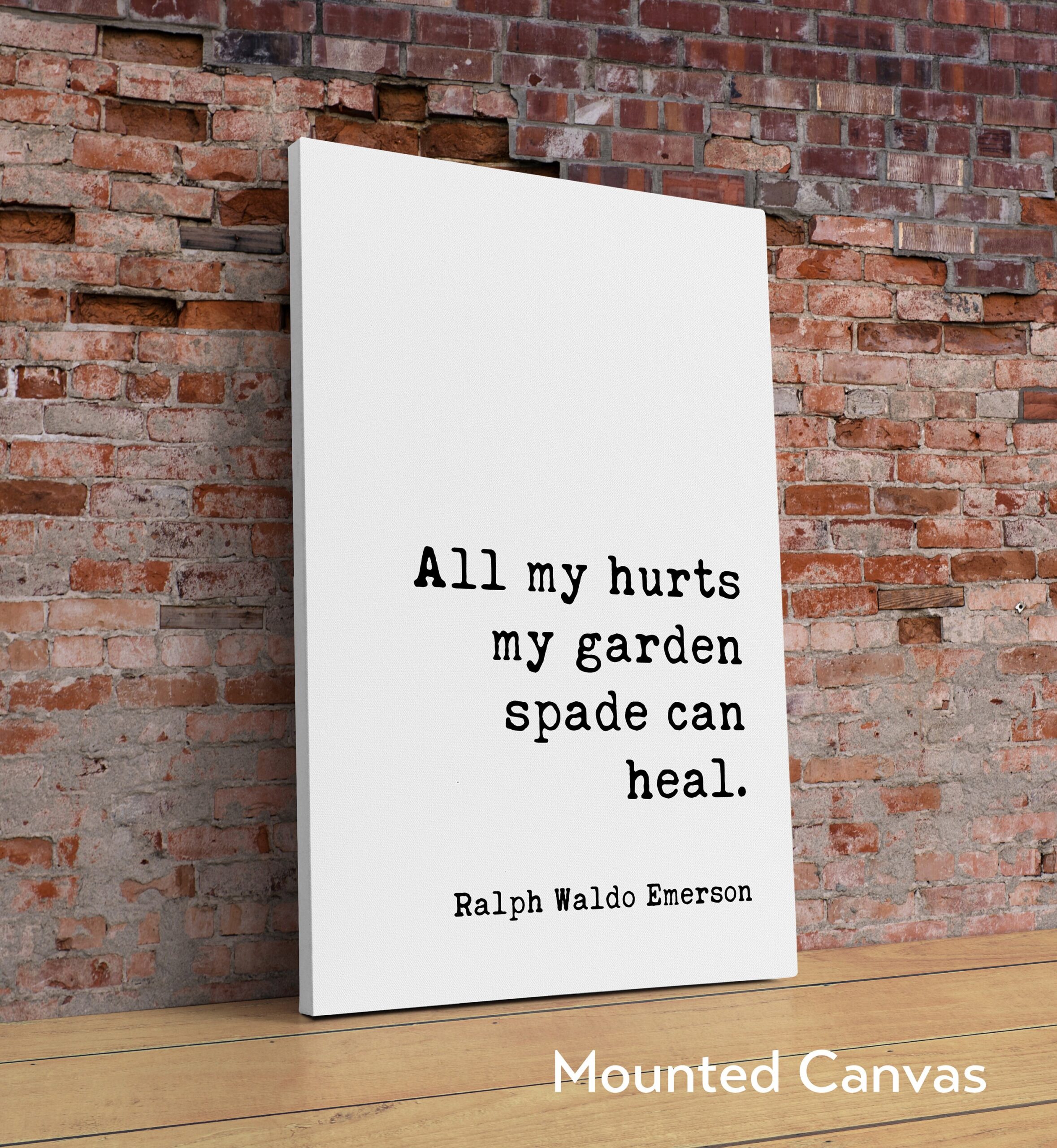 All my hurts my garden spade can heal.- Ralph Waldo Emerson Quote - Typography Art Print - Image 2