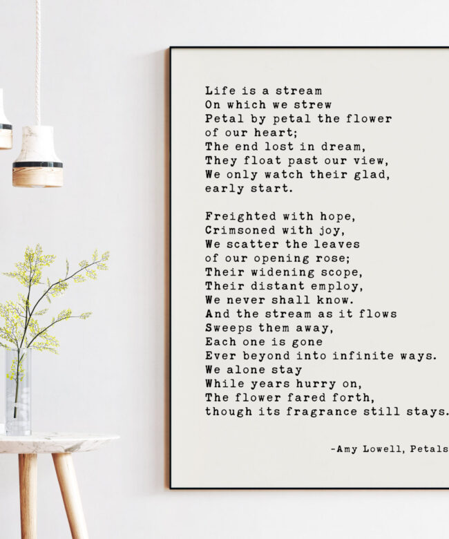 Petals Poem by Amy Lowell, Petals Poem, Typography Print, Poem Art, Wedding Poems, Love Poems Poetry, Wedding Poetry Art