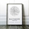 Baltimore, Maryland City Street Map with GPS Coordinates Art Print - Office - Home Decor - Restaurant - Apartment - Condo - Typography Baltimore, Maryland City Street Map with GPS Coordinates Art Print - Office - Home Decor - Restaurant - Apartment - Condo - Typography