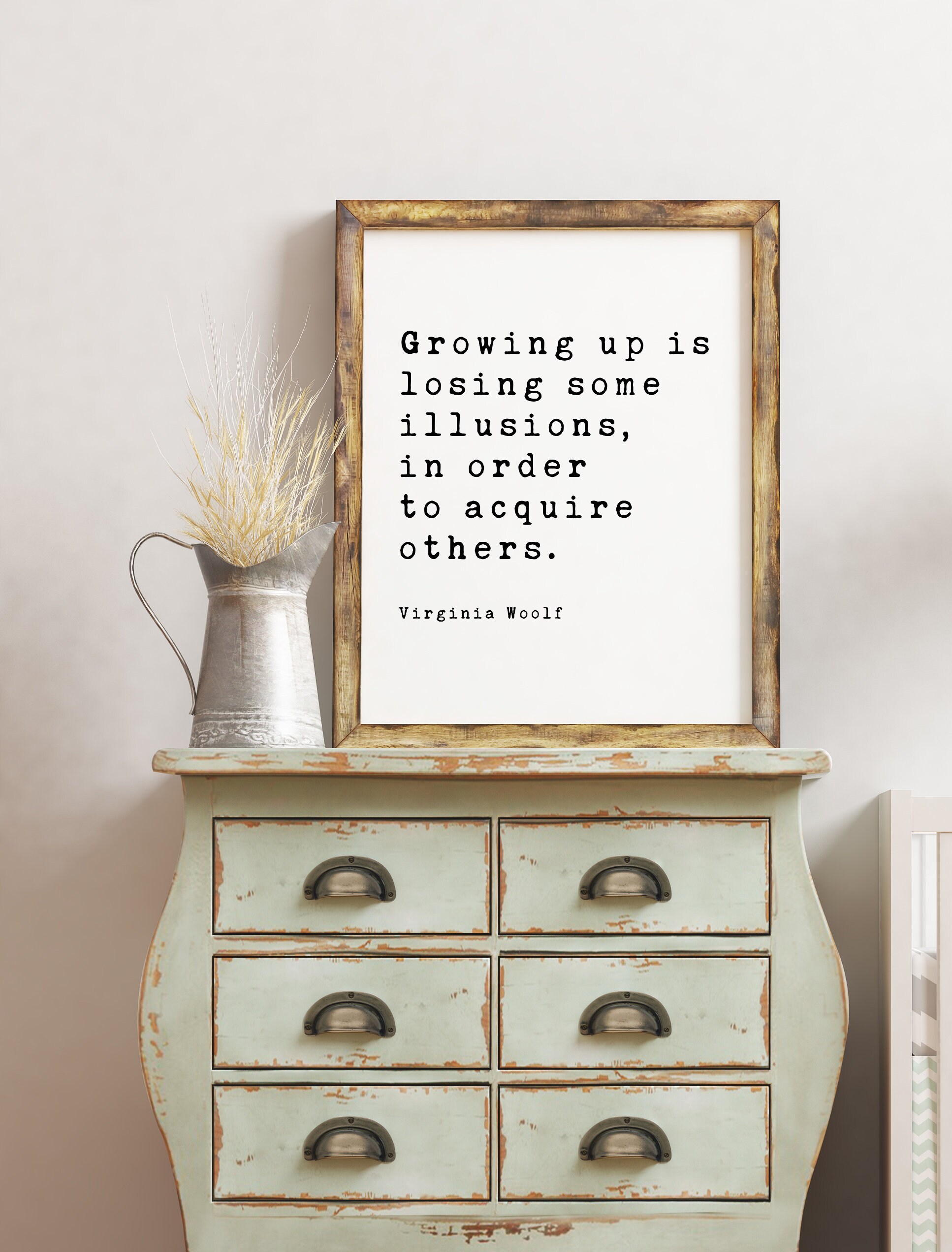 Growing up is losing some illusions, in order to acquire others. - Virginia Woolf Minimalist Art Print, Personal Growth, - Image 2