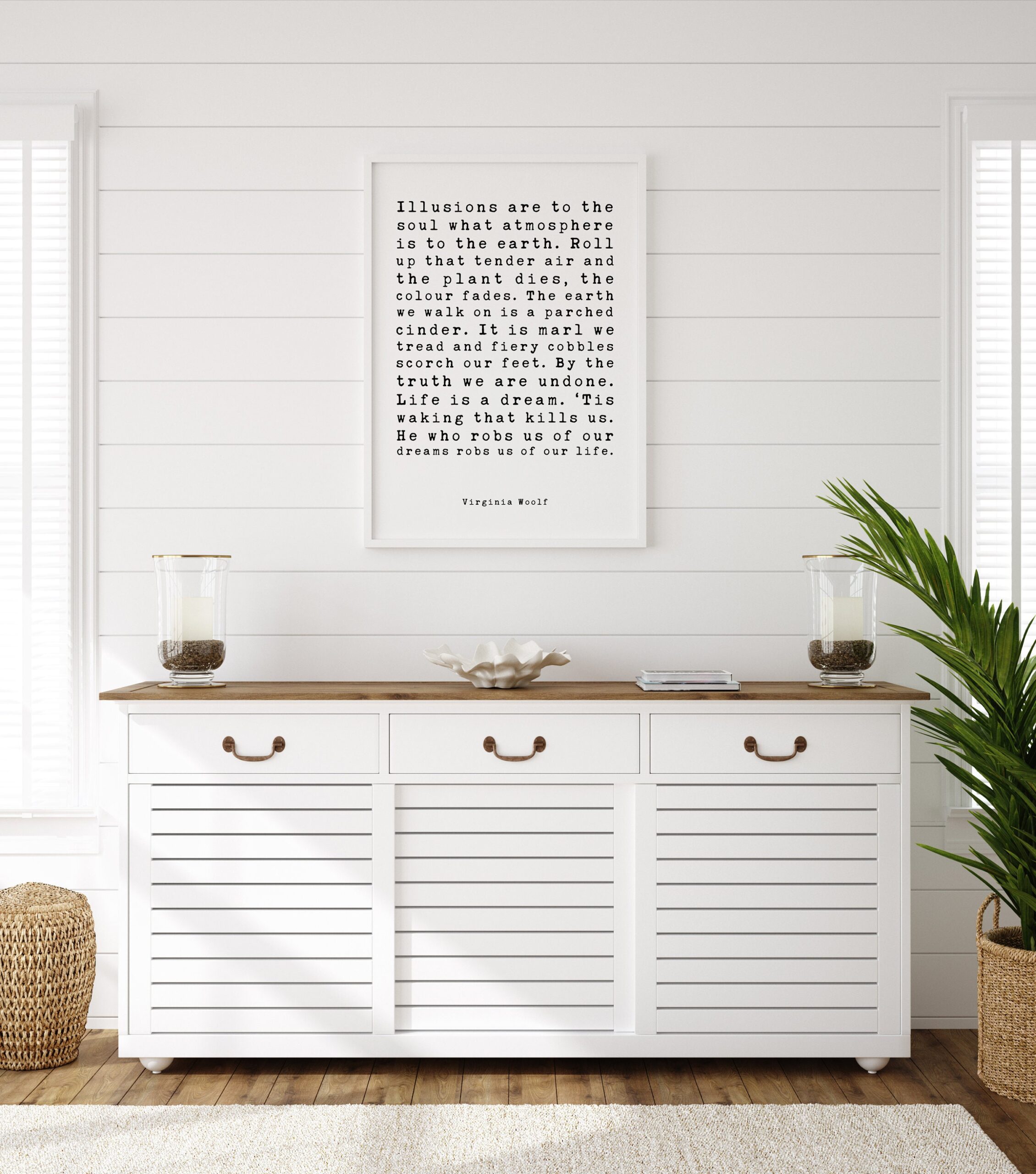 Illusions are to the soul what atmosphere is to the earth. - Virginia Woolf Art Print, Philosophical Quotes, Virginia Woolf Life is a dream