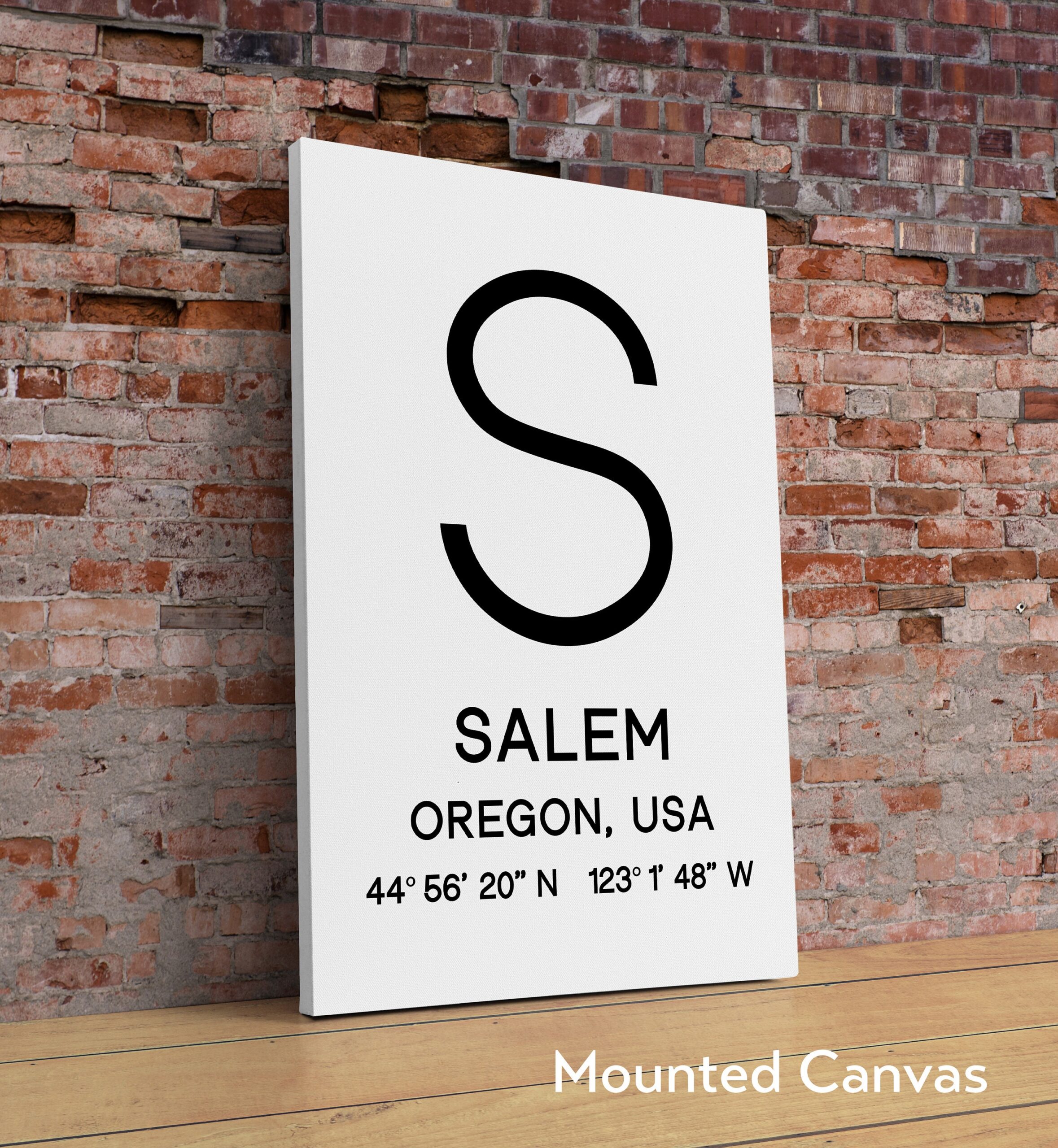 Salem, Oregon with GPS Coordinates Typography Art Print - Travel Home Minimalist Wall Decor - Gift - State Capitol - Image 2