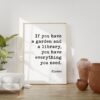 If you have a garden and a library, you have everything you need. - Cicero Typography Art Print - Garden Lover - Bibliophile - Inspiration
