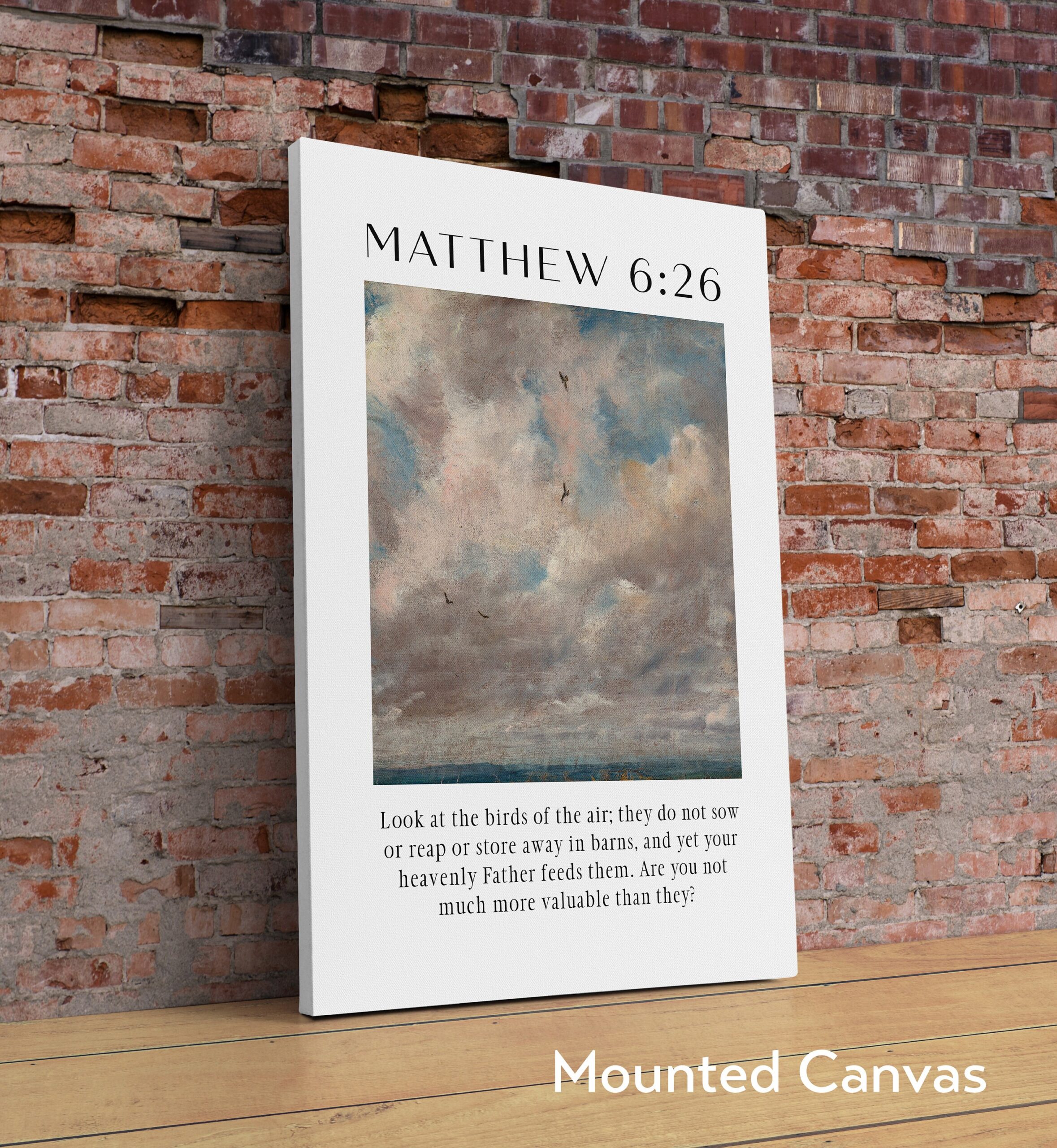 Matthew 6:26 - Look at the birds of the air; they do not sow or reap or store away in barns. Typography Art Print - John Constable - Image 2