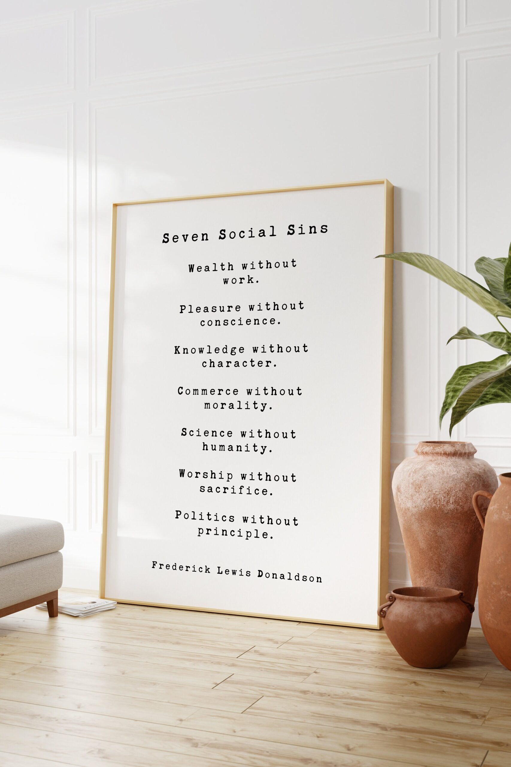 Seven Social Sins Art Print - Frederick Lewis Donaldson - Inspiration - Work - Conscience - Character - Morality - Humanity - Sacrifice - Image 3