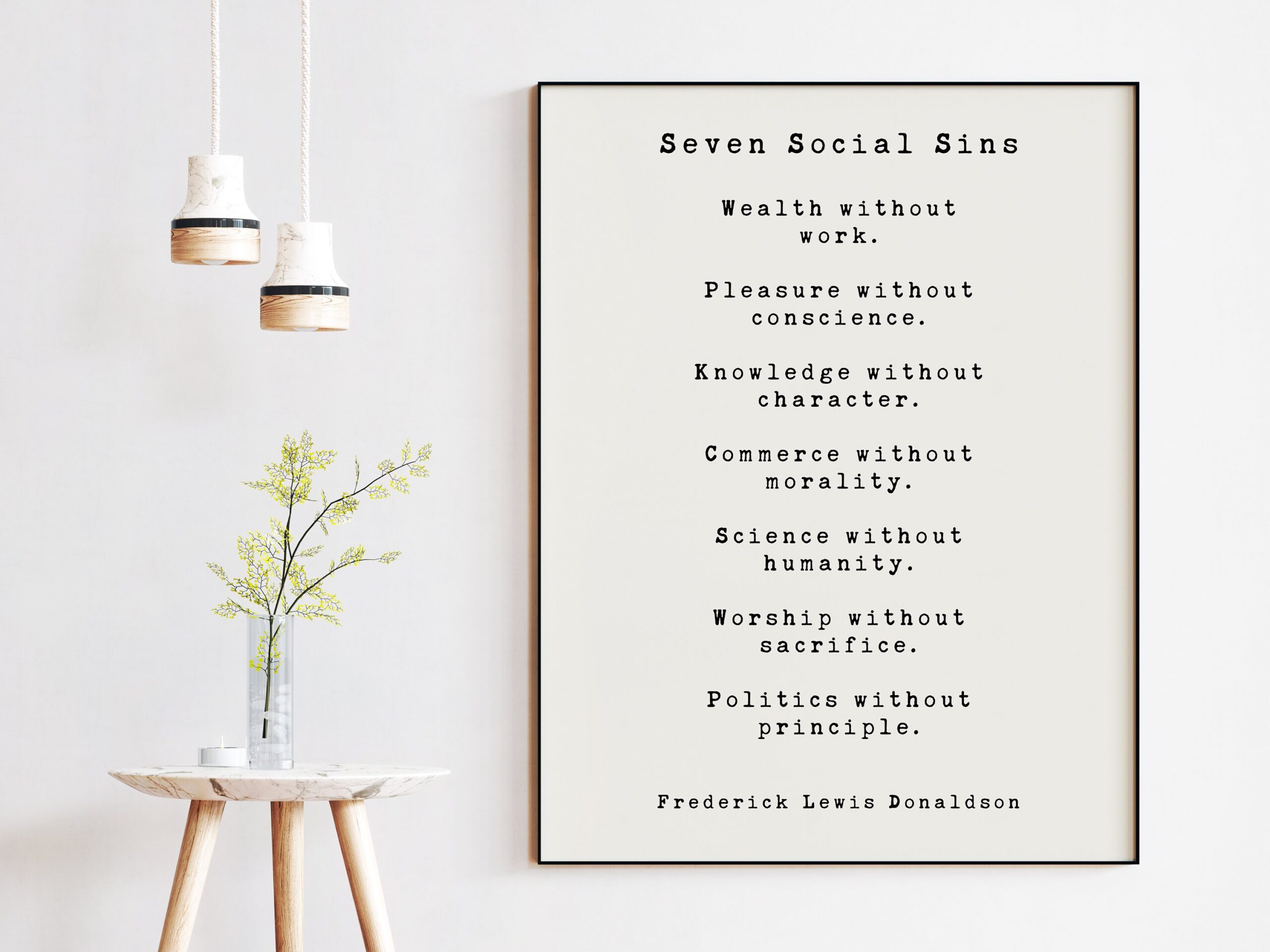 Seven Social Sins Art Print - Frederick Lewis Donaldson - Inspiration - Work - Conscience - Character - Morality - Humanity - Sacrifice