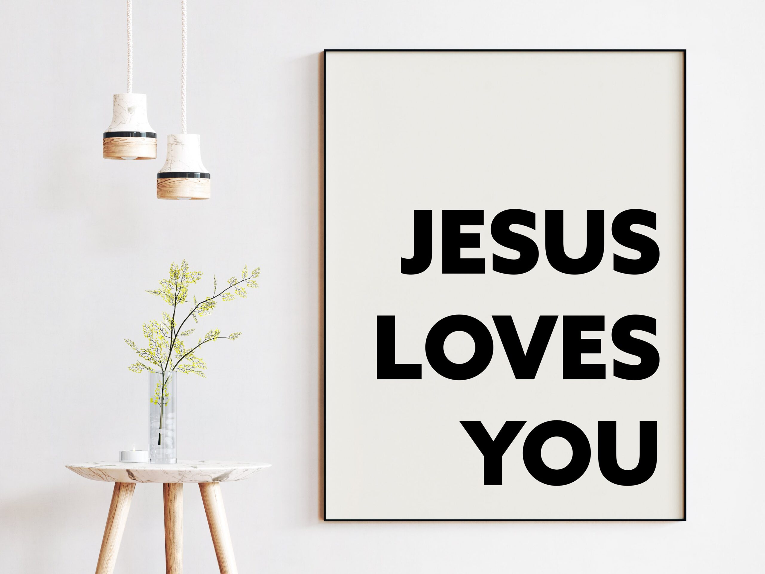 Jesus Loves You Typography Art Print - Faith - Religious - Nursery Wal Art - Spiritual - Inspirational - Affirmation - Wall Art - Image 3